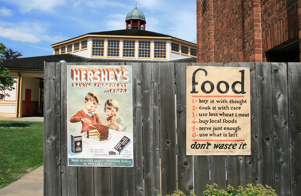 Antique advertisement reproductions.