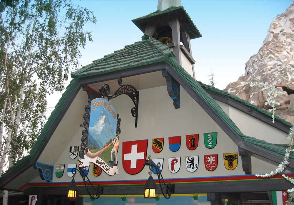 The “Alpine Village” look of the Matterhorn Bobsleds at Disneyland, 2008.
