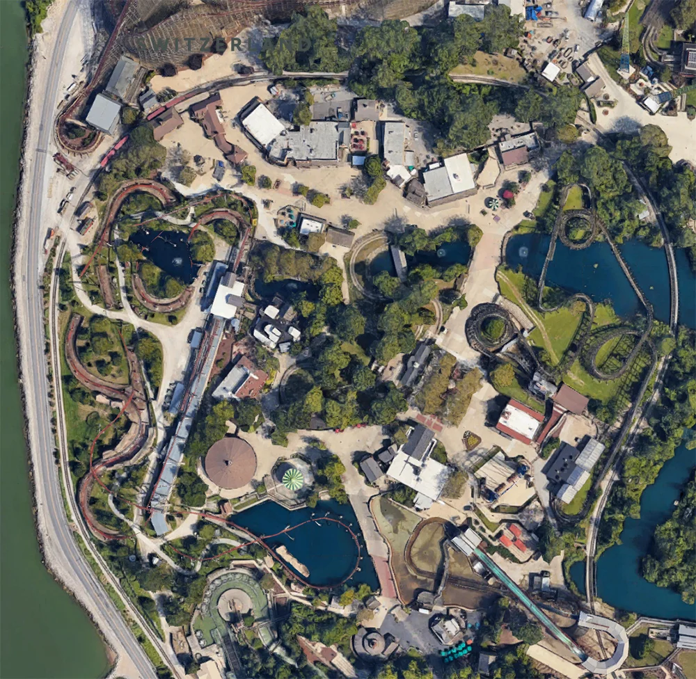 Frontier Town area, satellite view.