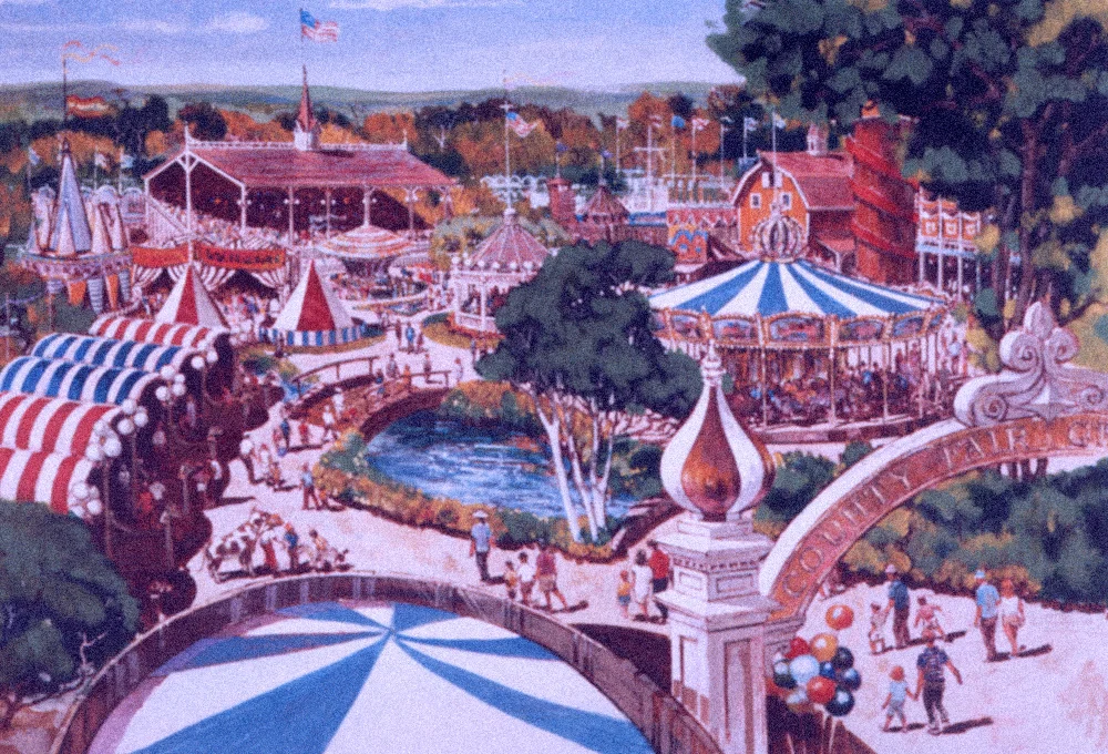 Concept painting of the County Fair area.