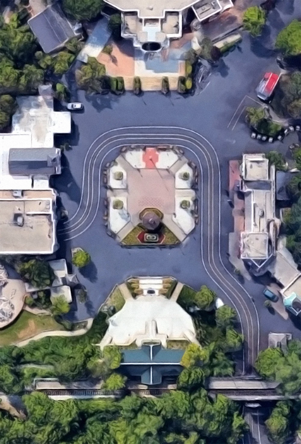 Hometown Square, satellite view.