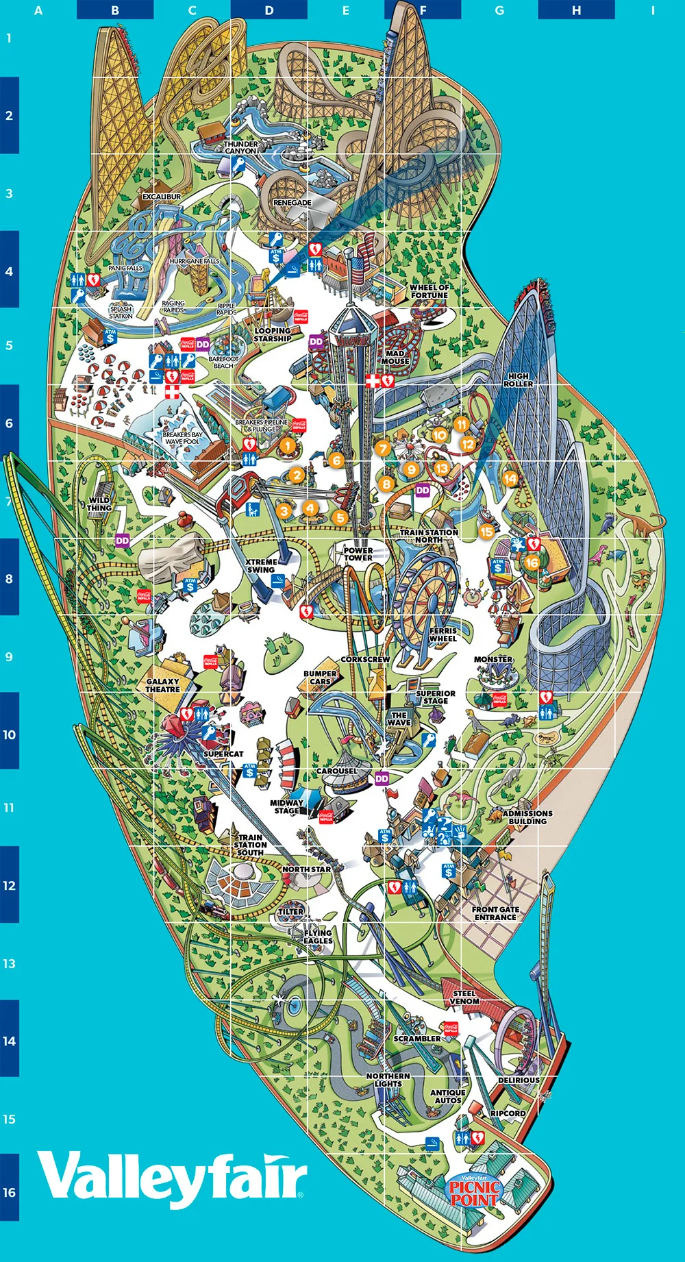 Valleyfair 2017 park map.