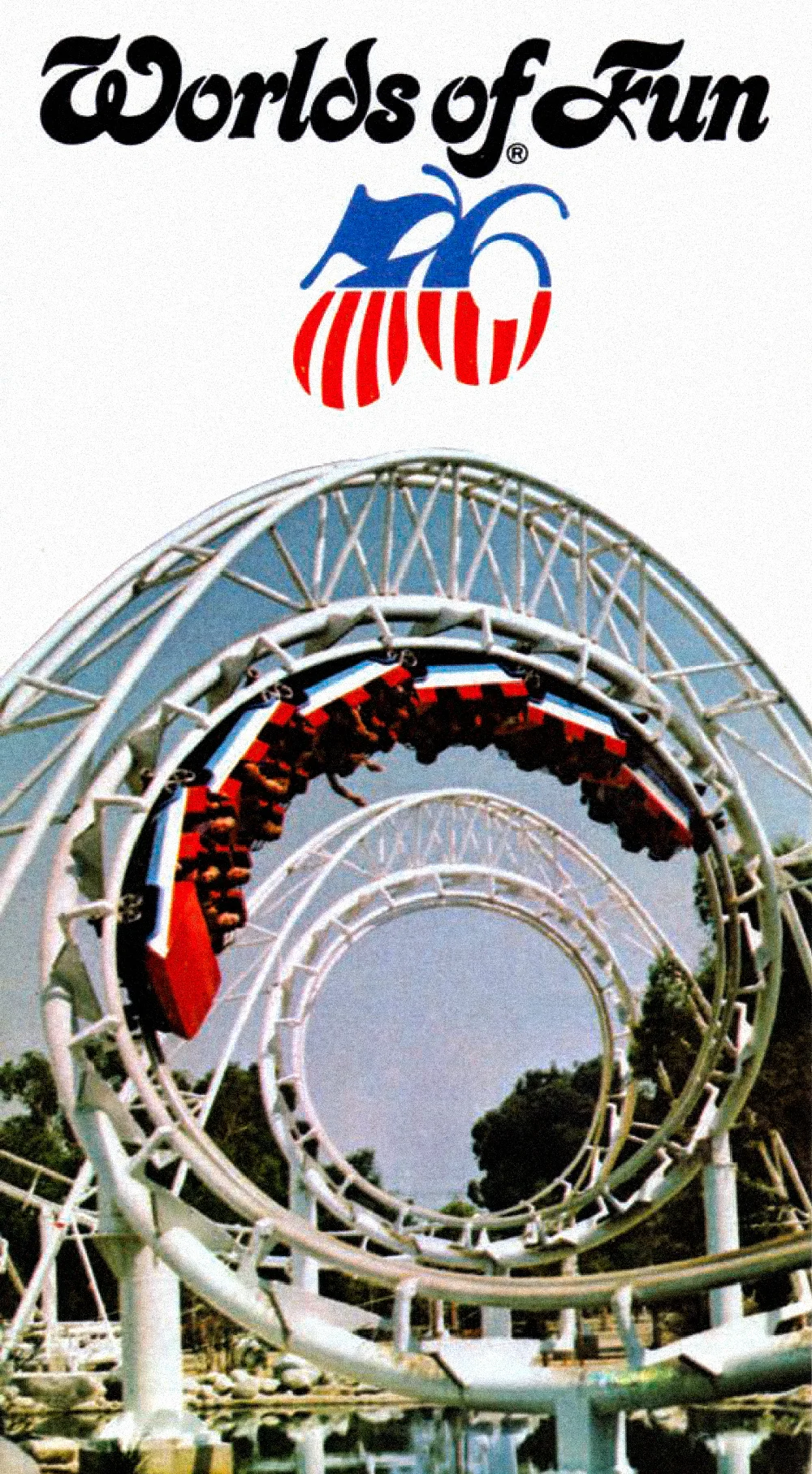 Vintage brochure featuring the debut of Screamroller (1976–1988).