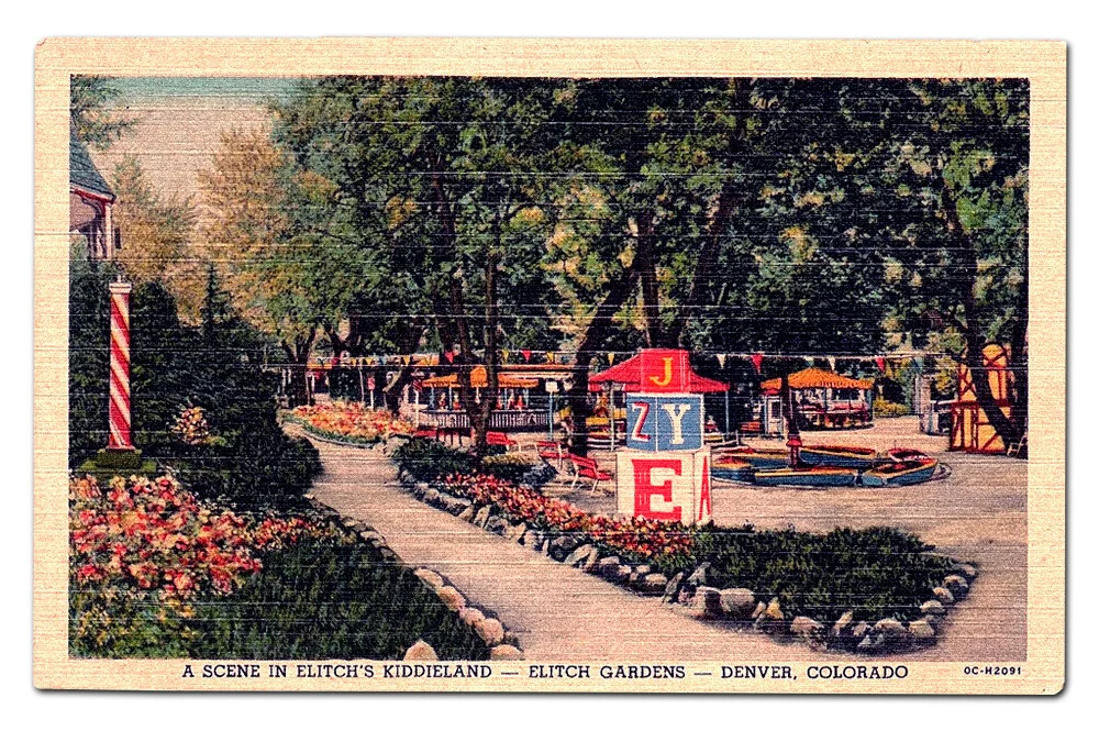 Vintage postcard, Kiddieland .