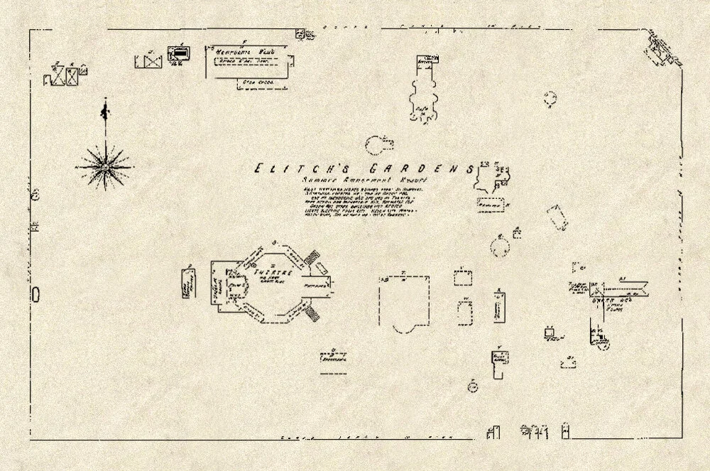 Map of the Elitch’s Gardens property, 1904.