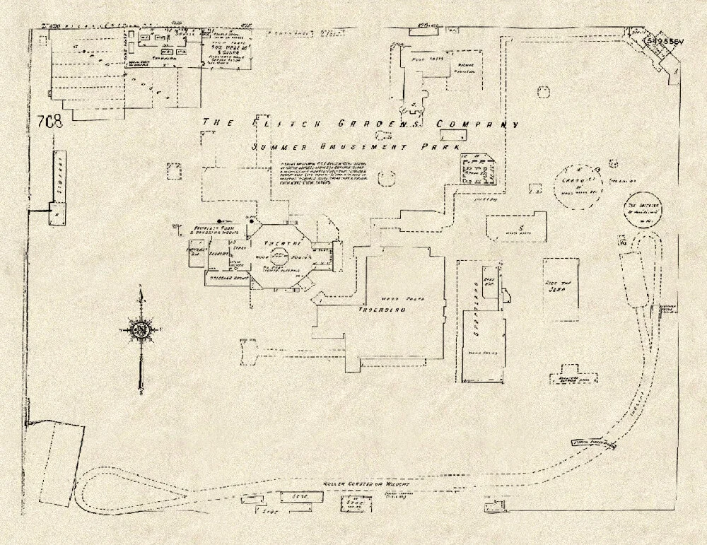 Map of the Elitch’s Gardens property, 1950.