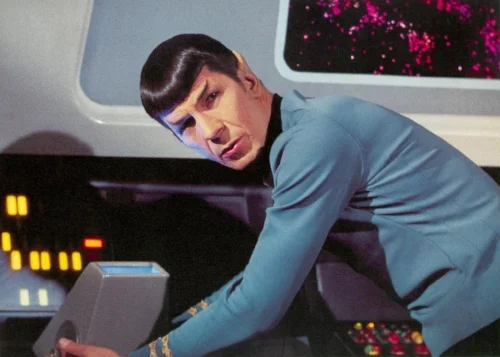 Spock from Star Trek gives a quizzical, logical look at the reader.
