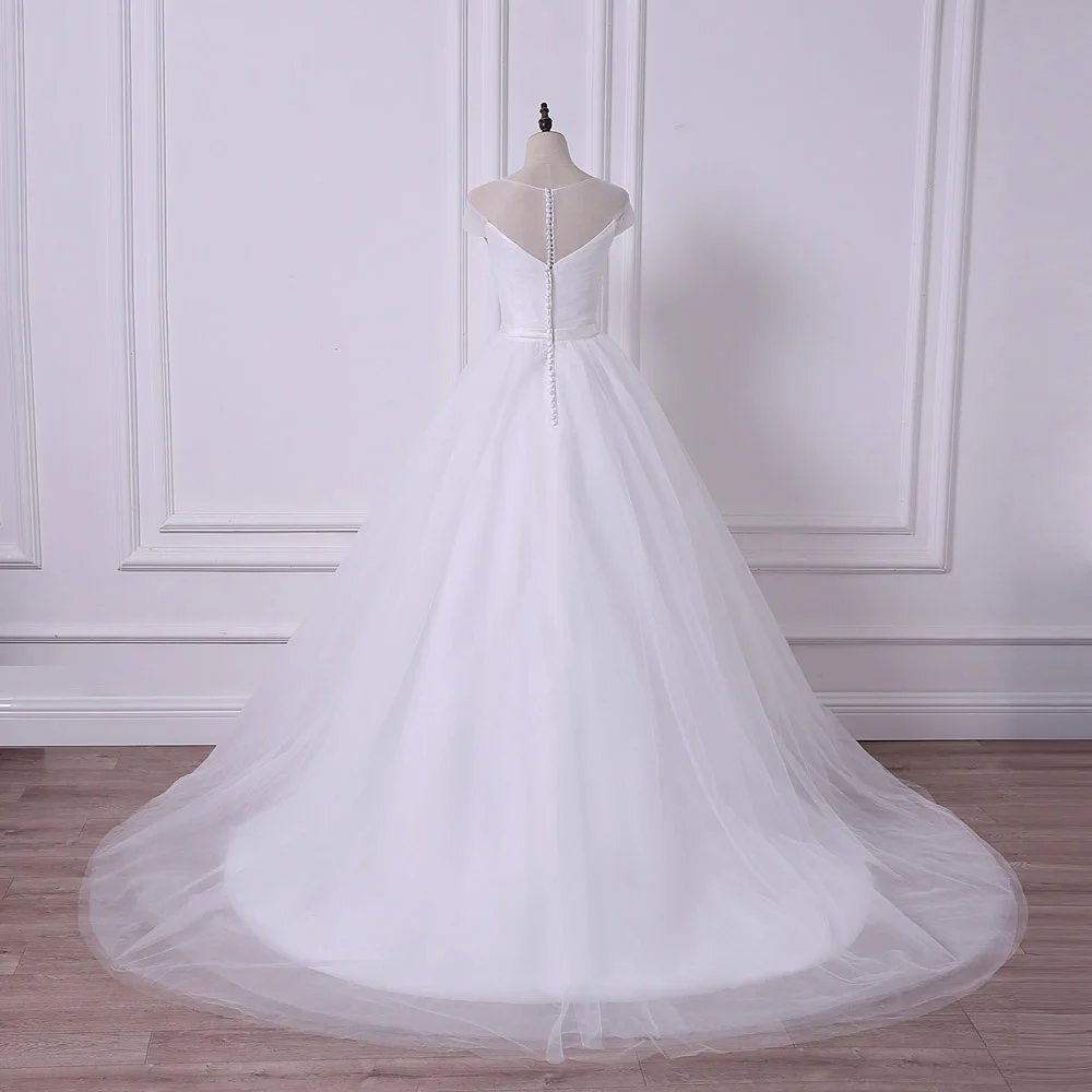 Cap sleeves A-line Wedding Dress - back.jpg