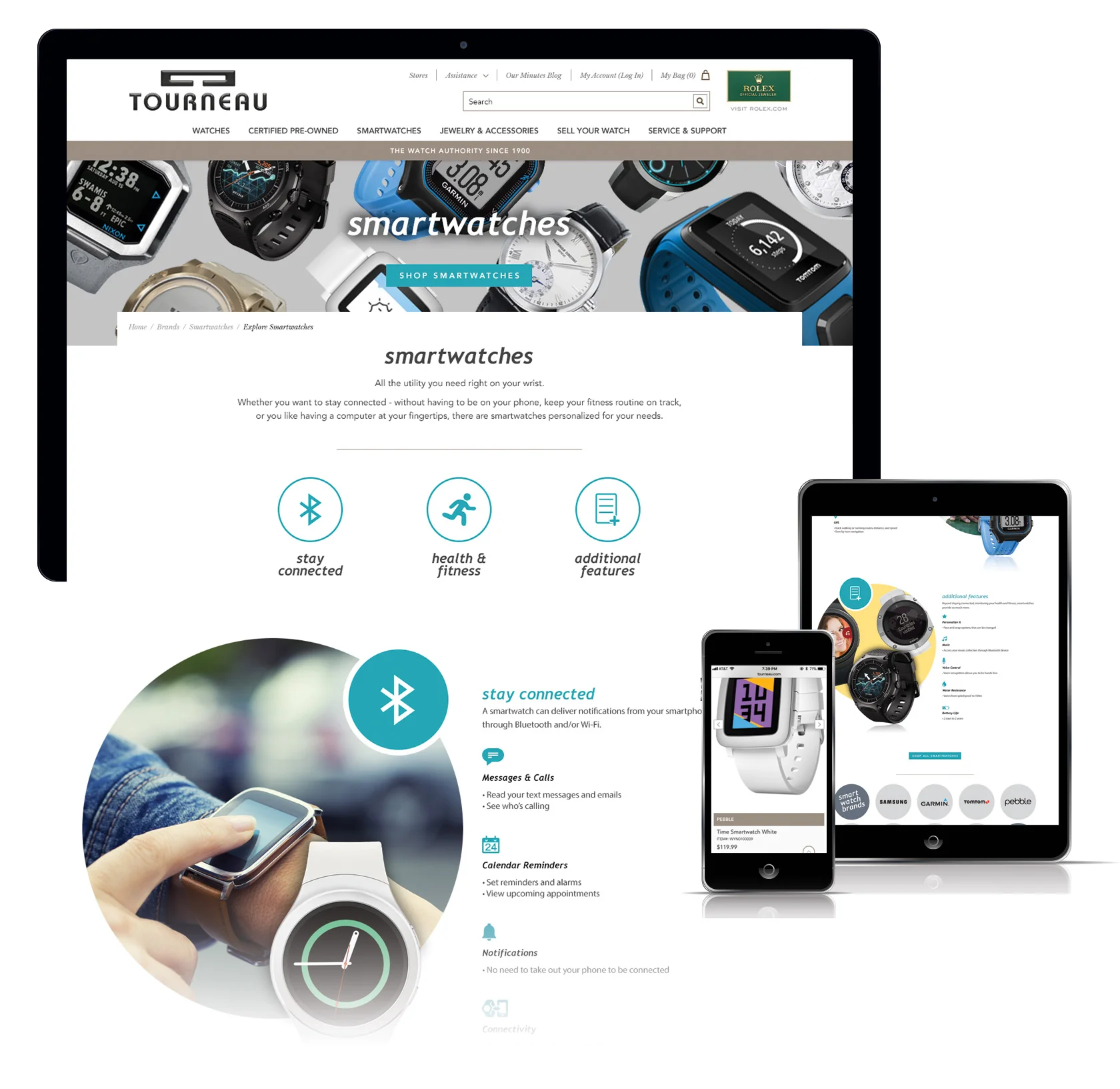 Tourneau, smartwatches landing page