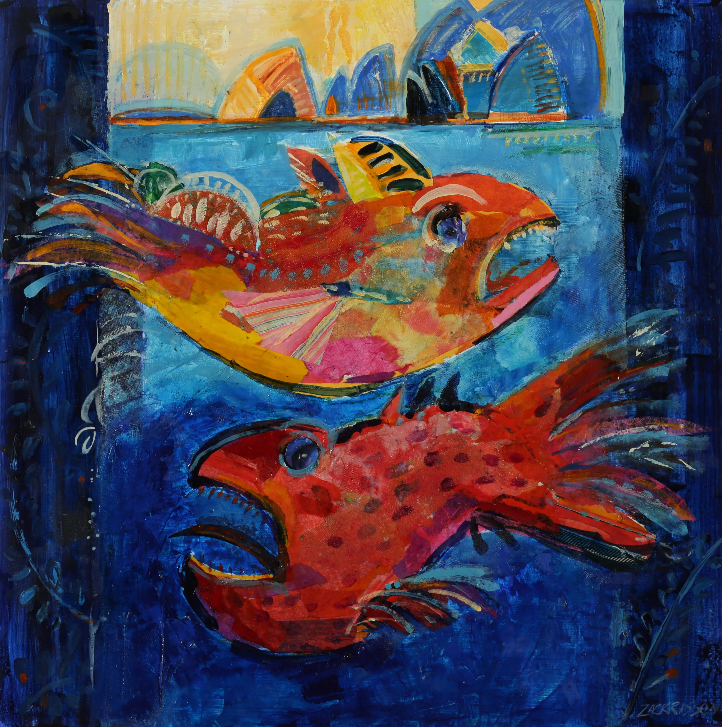 Crazy Fish    24x24     2017