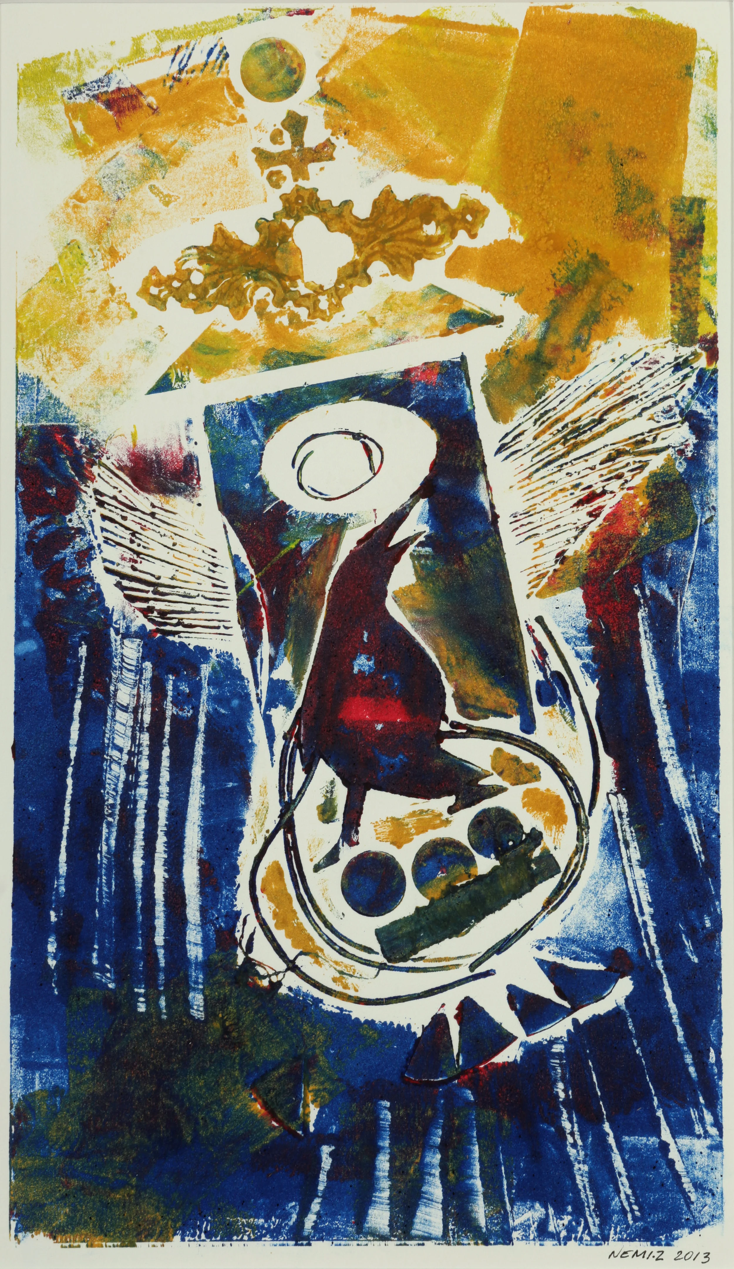 Heart of the Nest   16x18   Collograph 2015