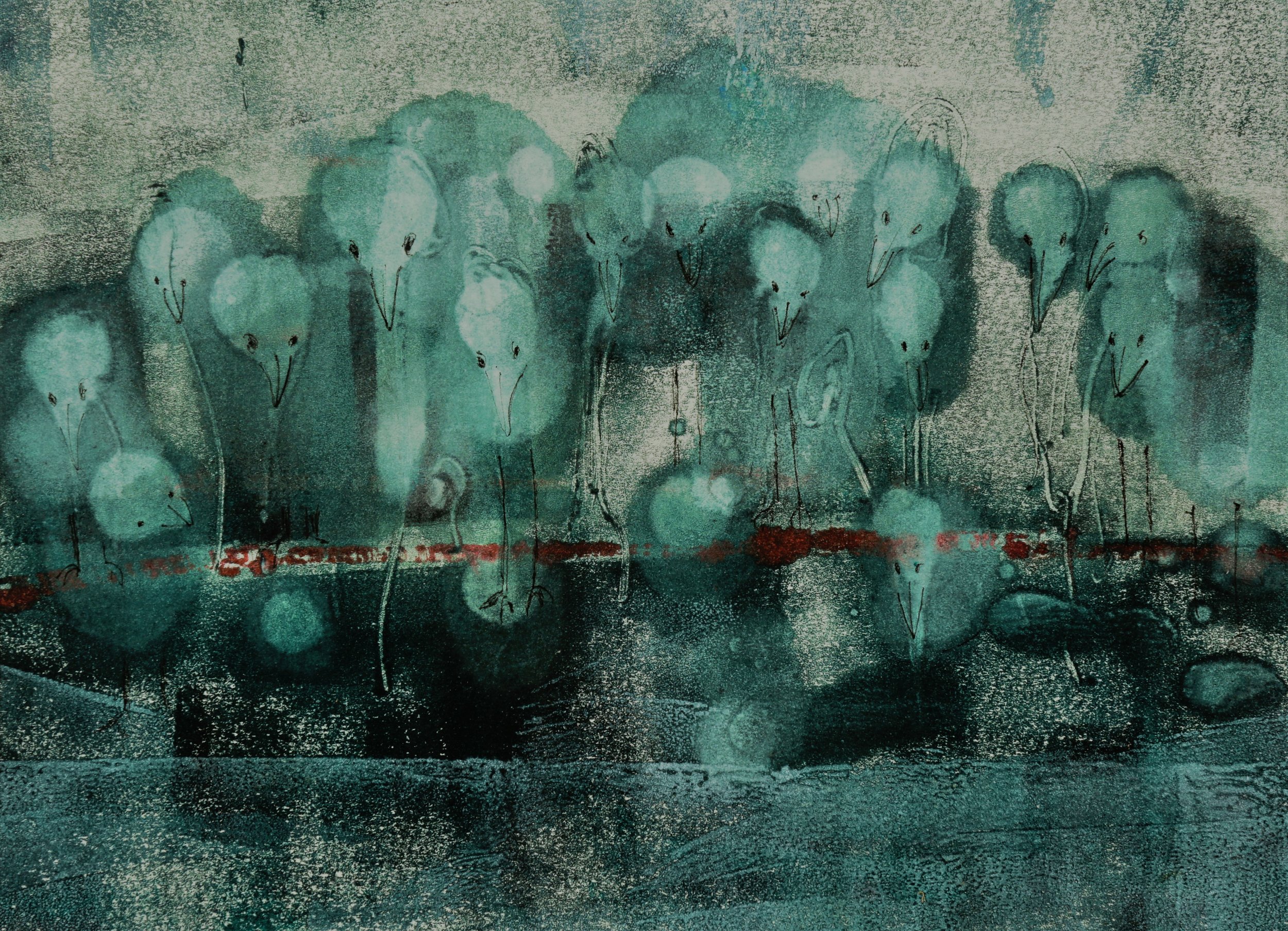 Birds on a String   10x12           2014