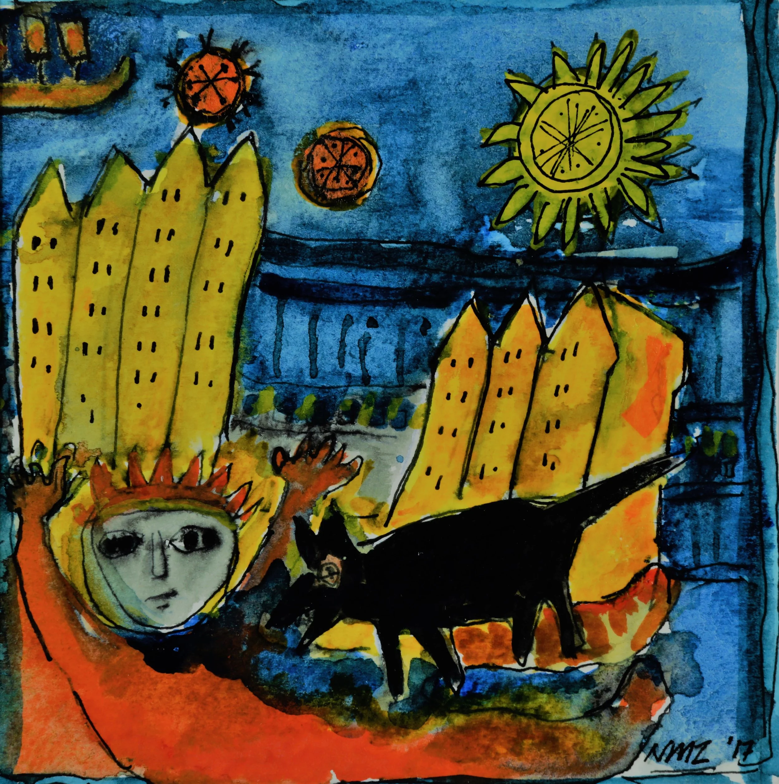 Some Days   5x5   watercolor/inks      2017