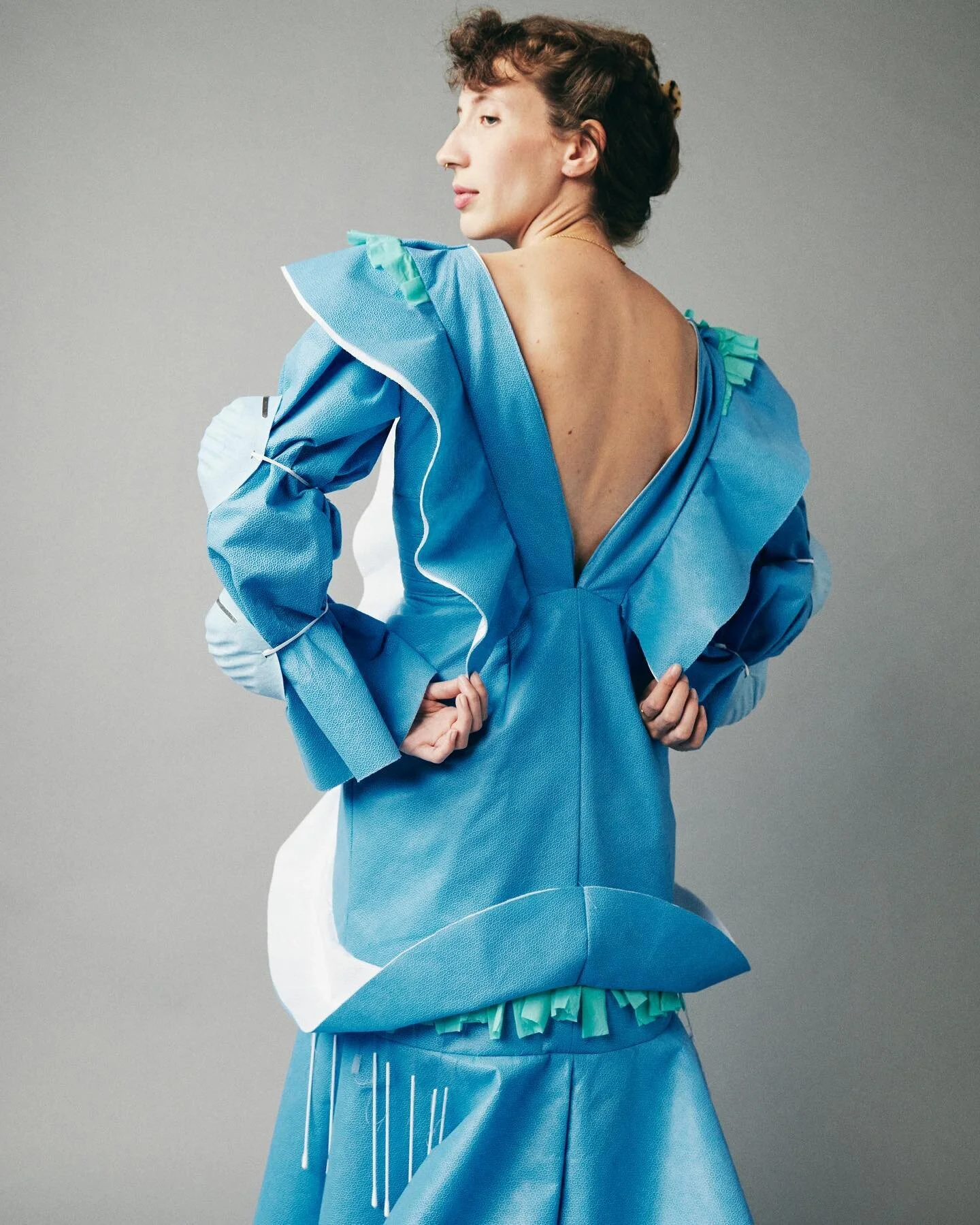 Finally posting these photos of the Blue Wrap dress for PWH&rsquo;s fundraiser this past spring!

Quick lil show of the back&mdash;but more detail and process pics coming over the next few days. 

Thank you @mark_yaggie for doing this piece justice a