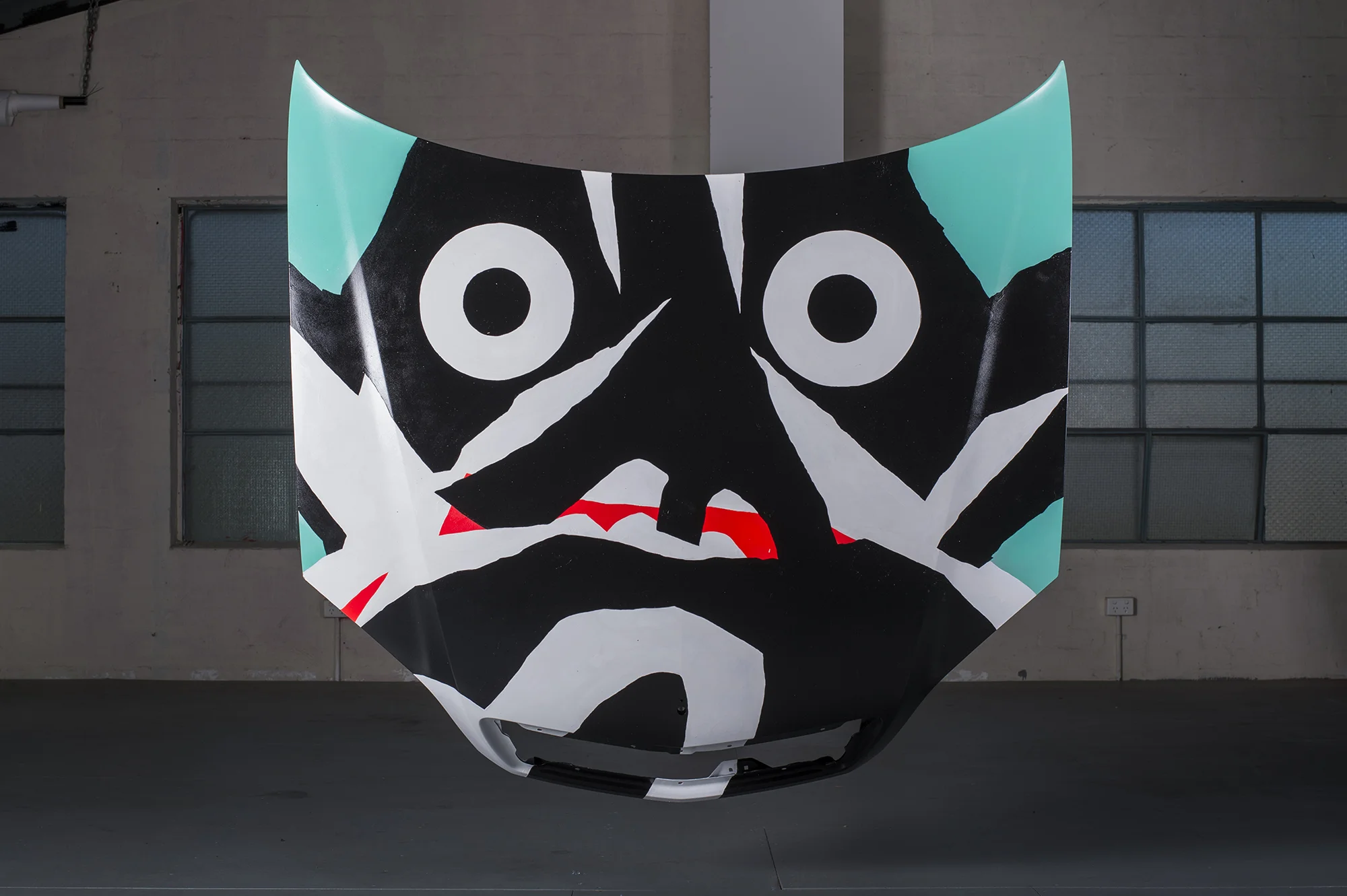 "Hoods" Painted car hood.