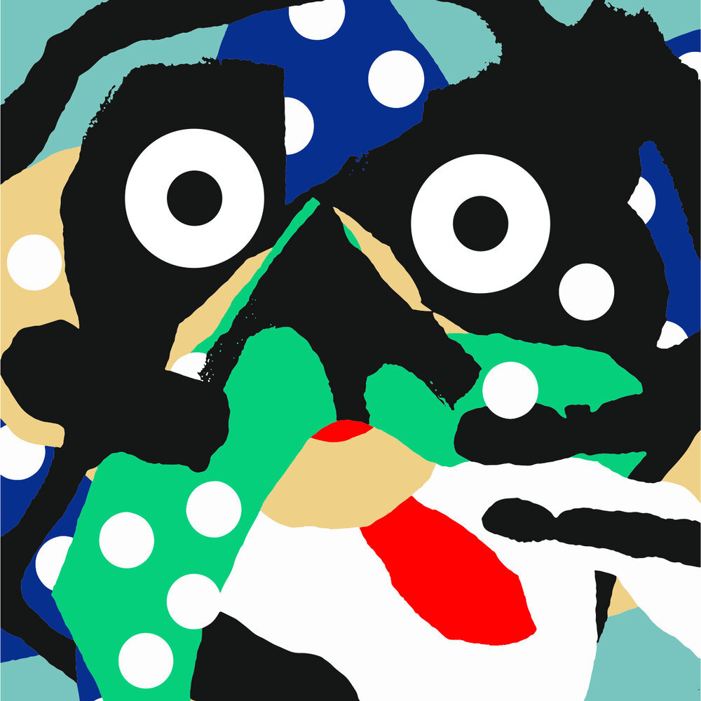 'Abstract Green Mask' - Print