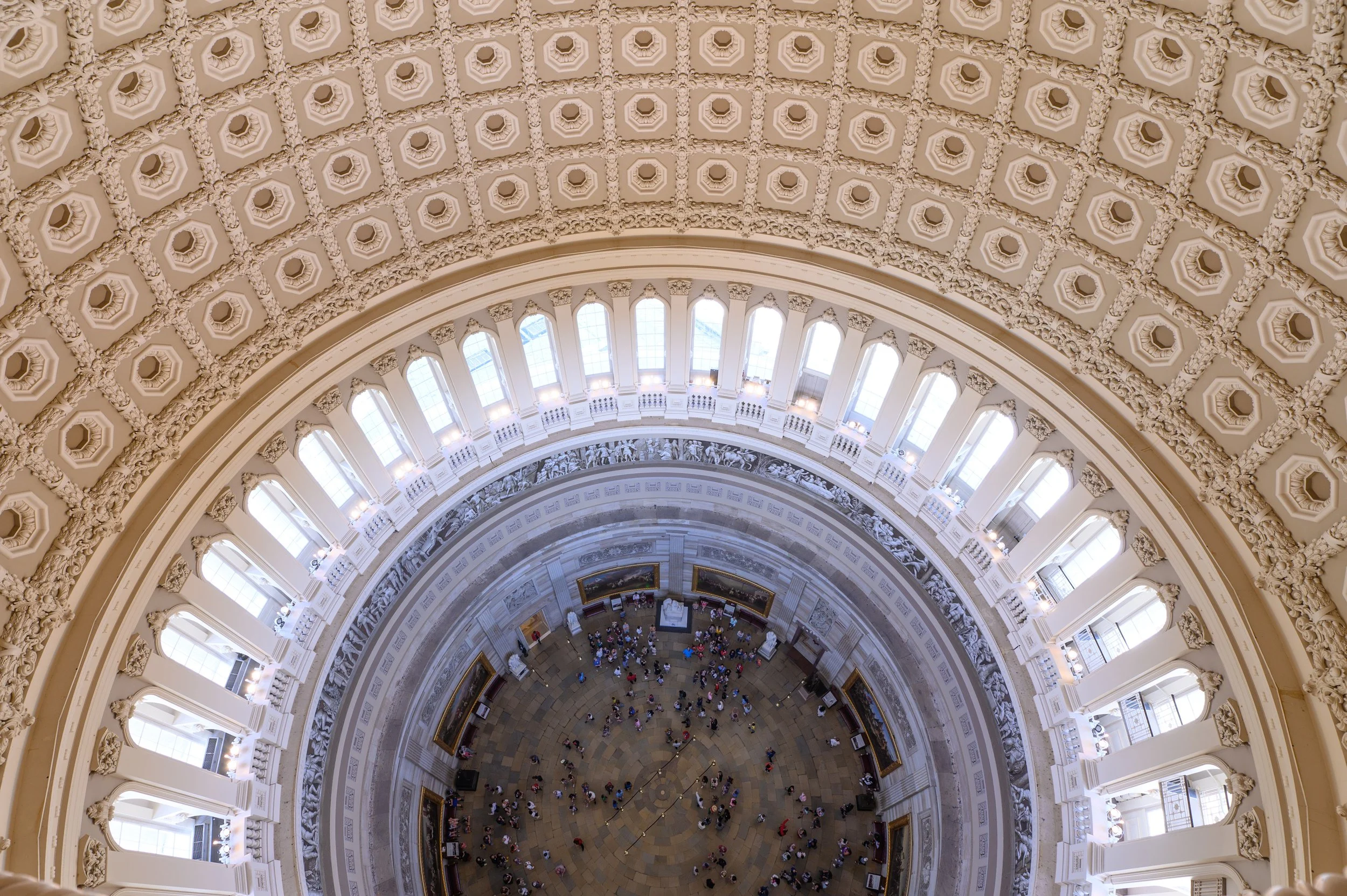 A view from the catwalk at the top of the US Capitol Rotunda