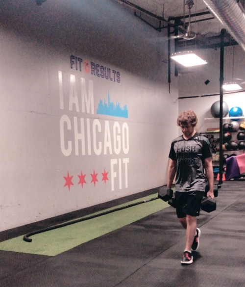 Daniil training to be the strongest person he can be.