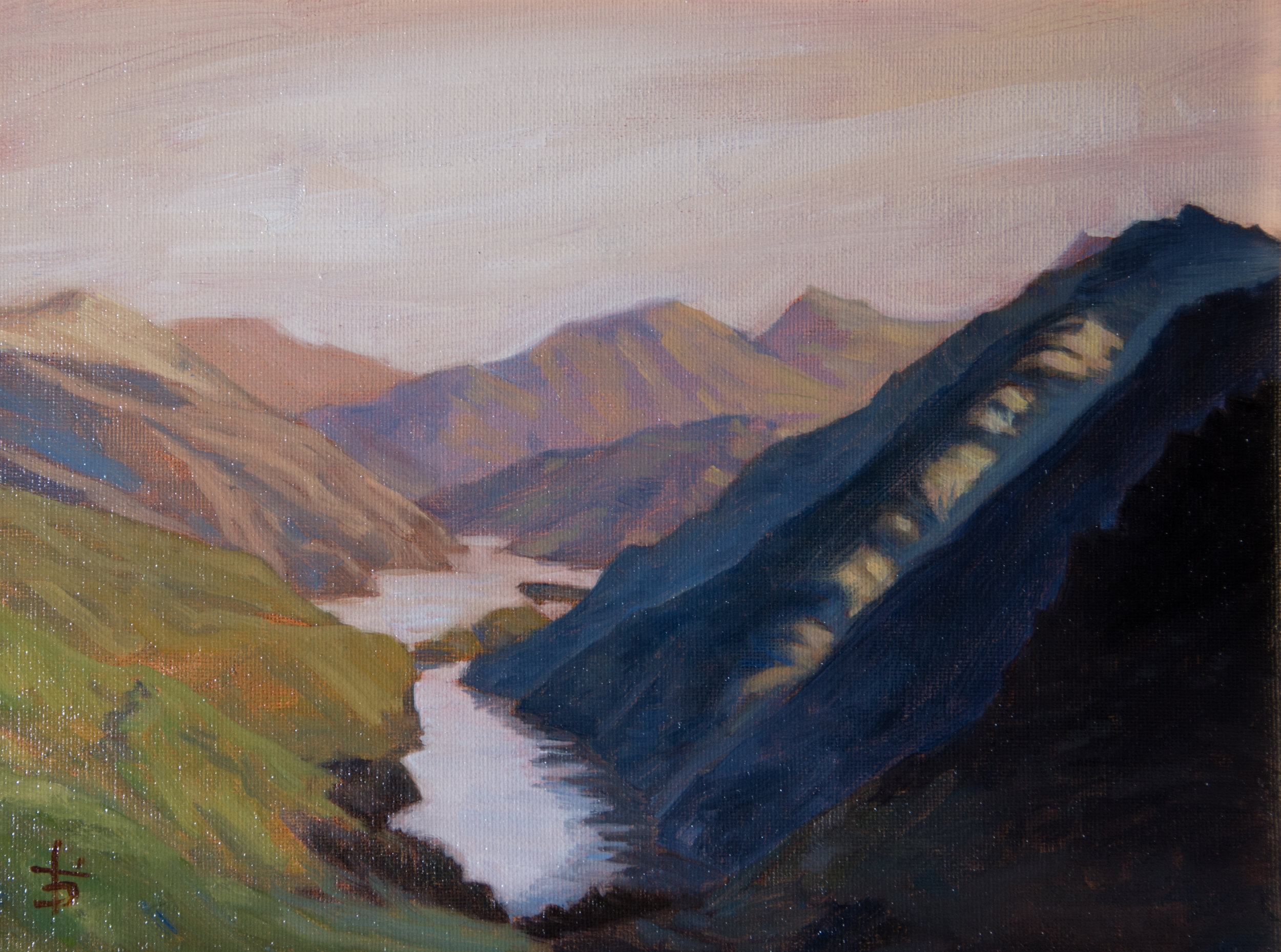 "Late Summer, New Zealand" 10 x 10" oil painting. $250 SOLD