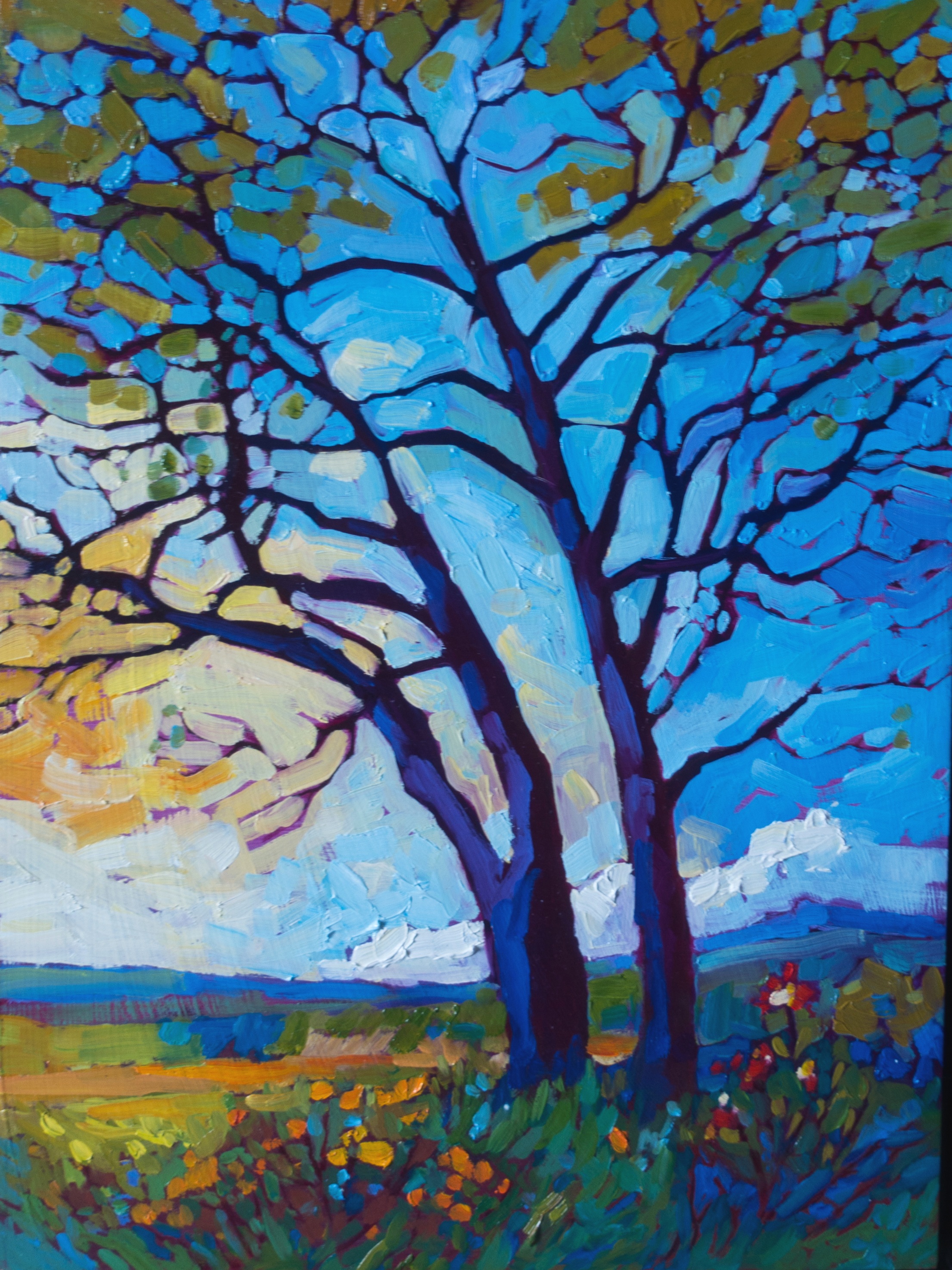 The Last Oaks, 12 x 18" oil on canvas, $400