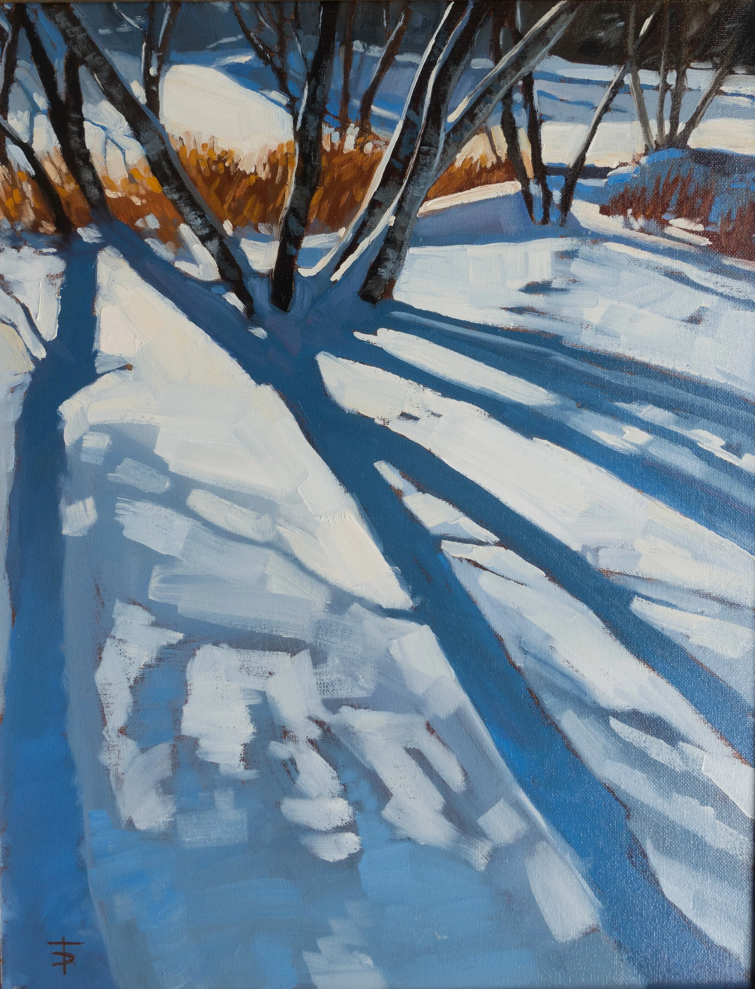 "The Birches Near the Pond," 14 x 18" original oil painting, $650