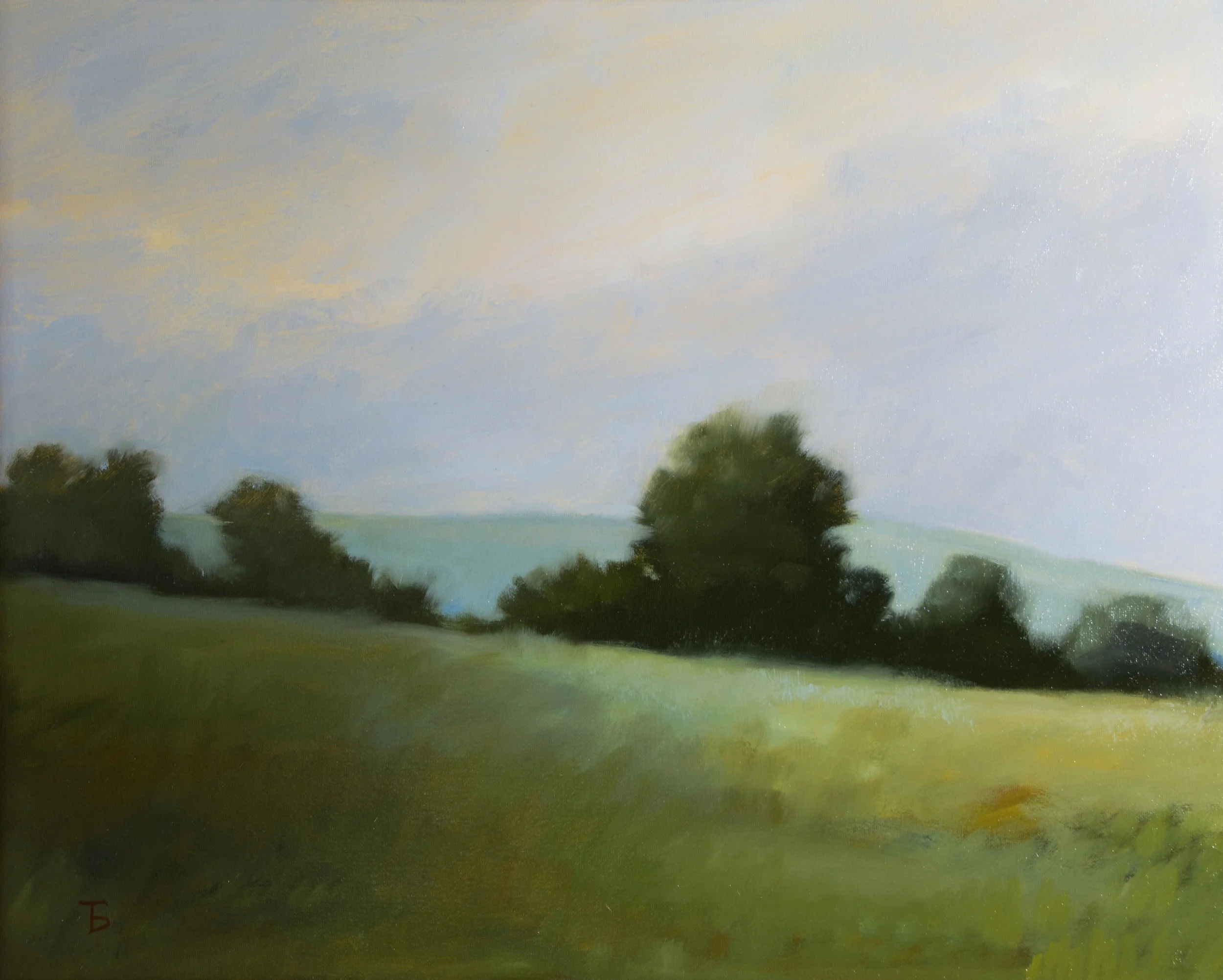"Ben's Treeline" 18 x 24, oil on canvas. $500, framed.