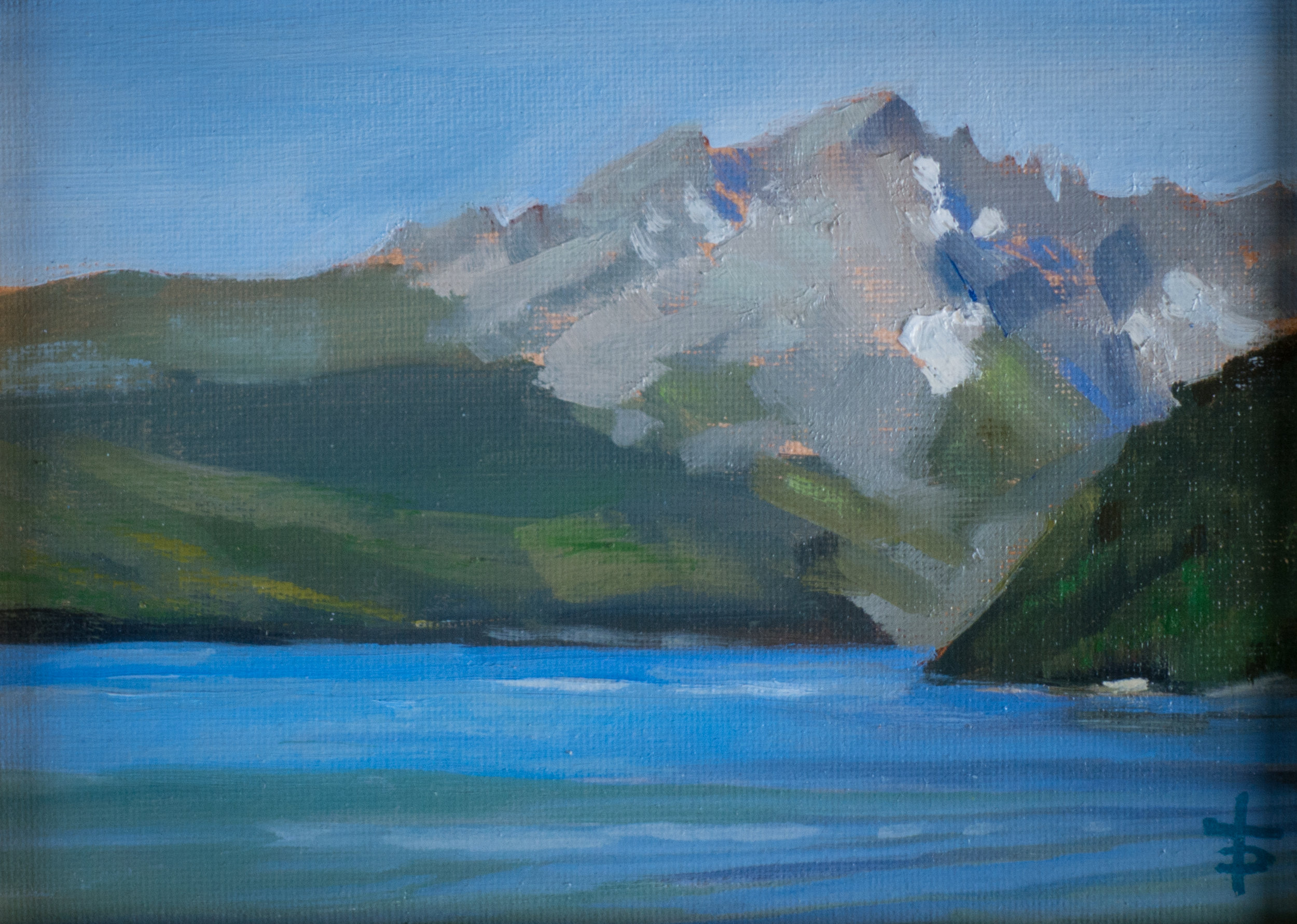"Redfish Lake" oil on canvas, 5 x 7", $110