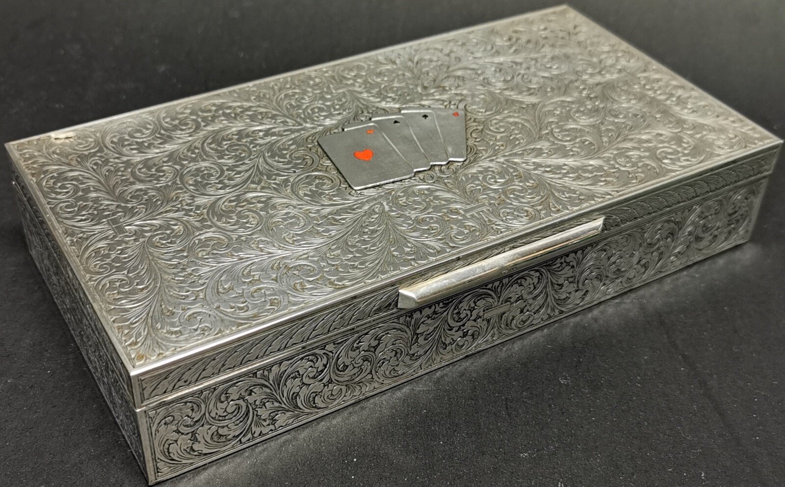 ITALIAN SILVER CANASTA BOX