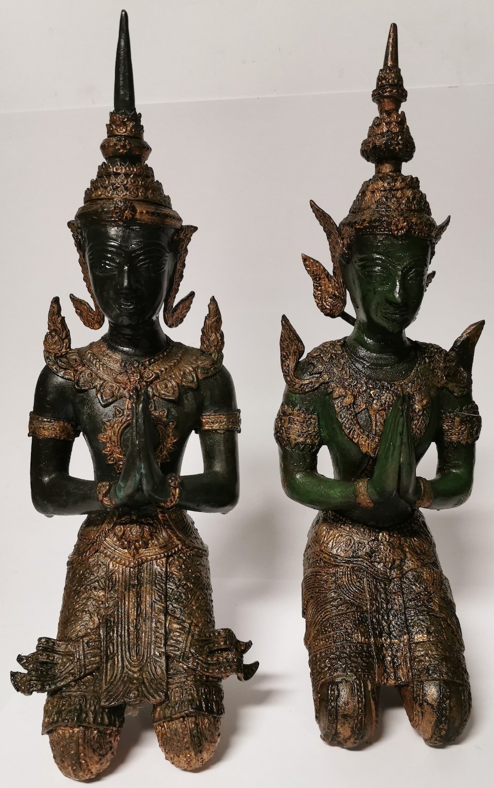 PAIR THAI BRONZE TEPPANOM FIGURES