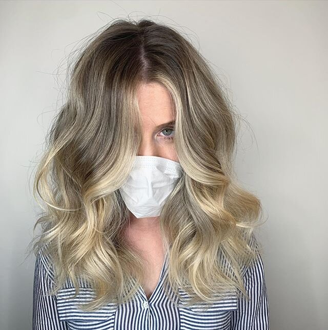 Another 6 hr #blondme job for our first appt together.  We have a new #tokenblonde in town! @olaplex treatment after lightening always leaves the hair so shiny n healthy feeling.  Also, used some @maggiemh techniques I learned in class last year 👌🏼