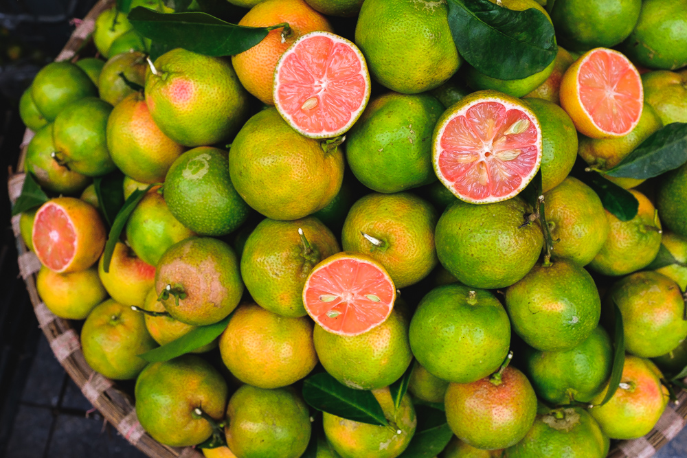 Orange for sale in Hanoi street market