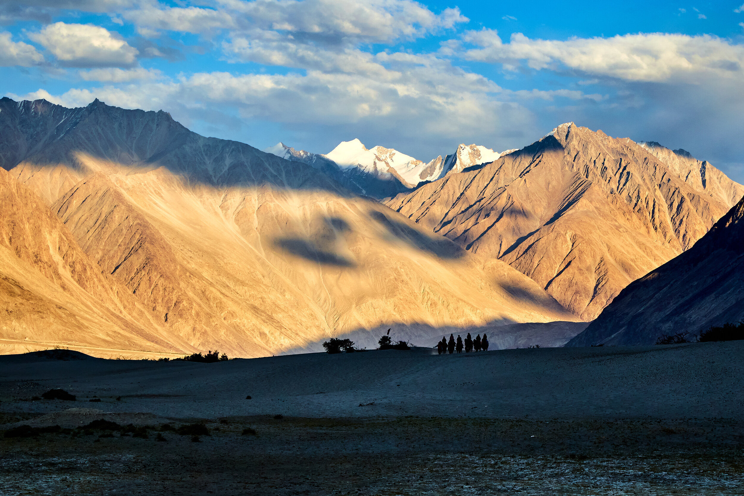  Nubra valley is formed by the surrounding Karakoram mountain ranges. This region was once a part of the ancient silk route. 