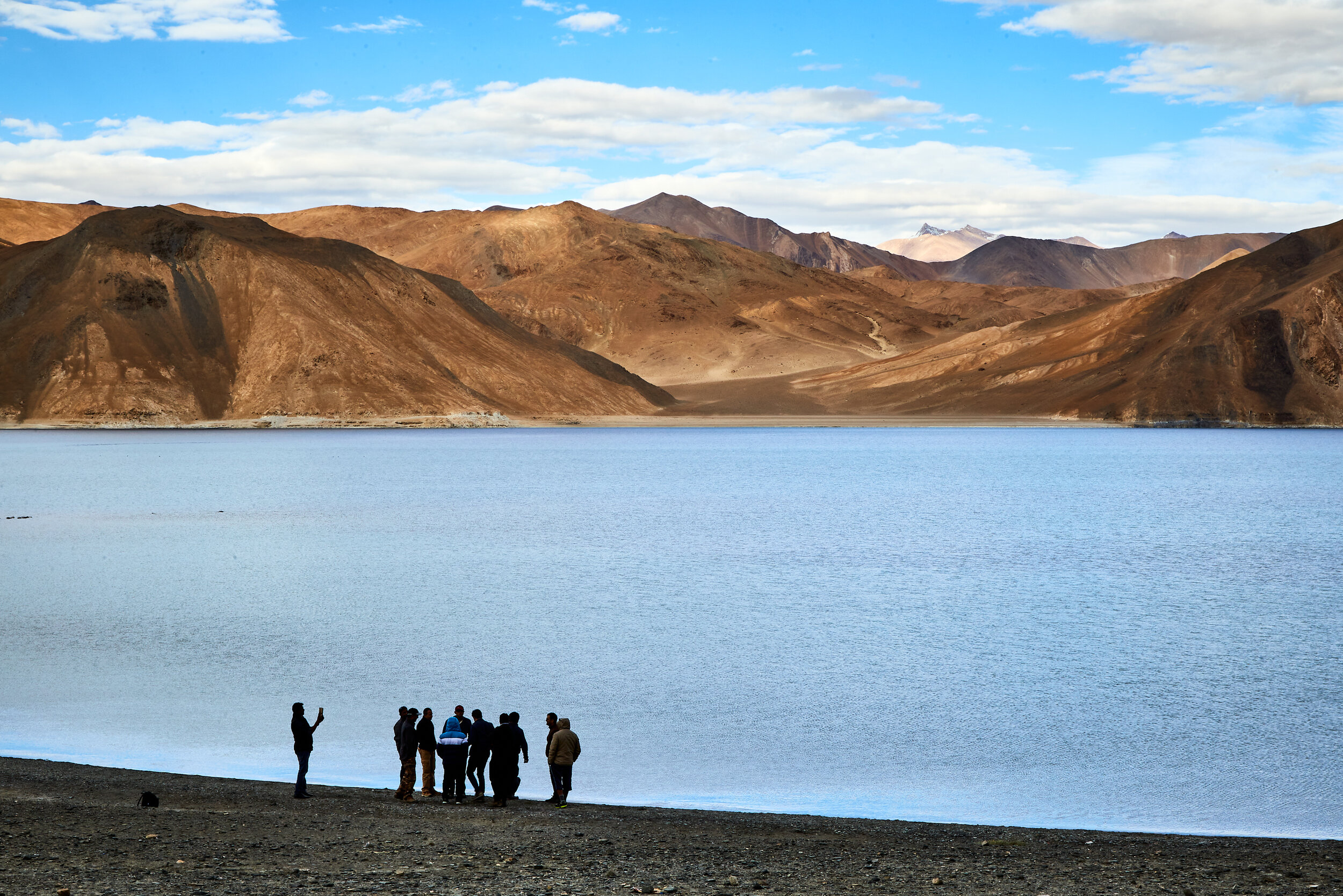 Pangong lake is the world’s highest salt water lake and extends till bordering the Tibet and China. It is also the site at which the closing scenes of the famous Three idiots film was shot. Now its occasionally being called as Three idiots lake and 