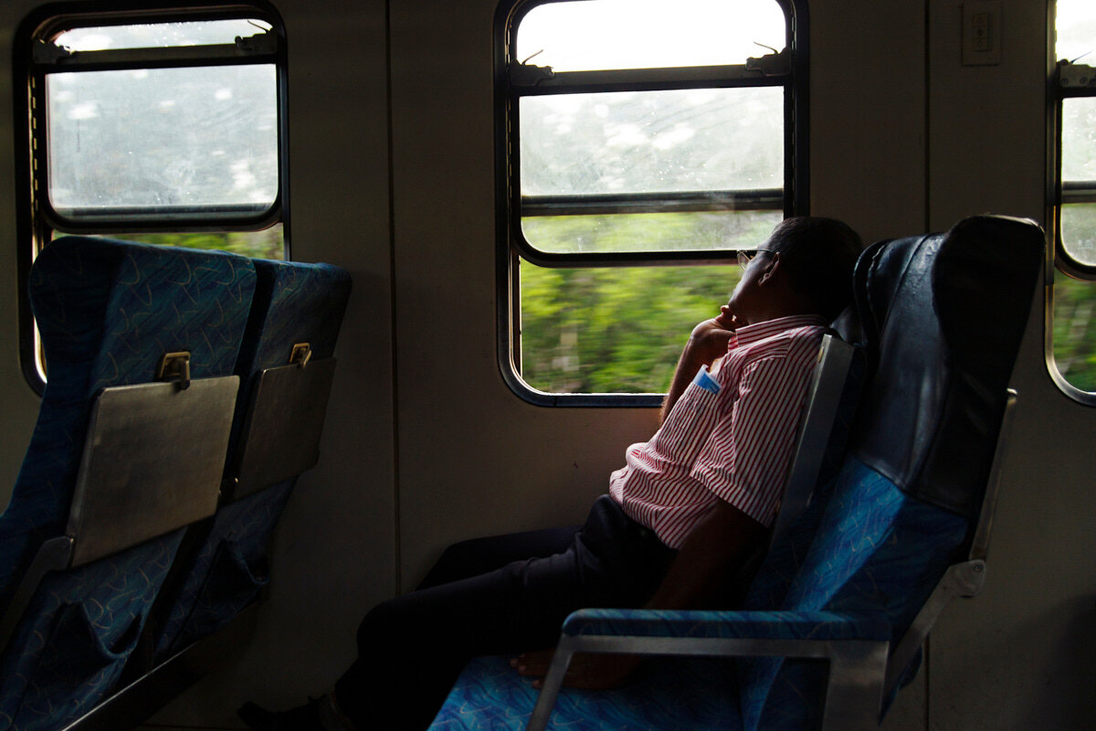  A lonely passenger inside the famous Yaldevi train in Sri Lanka 