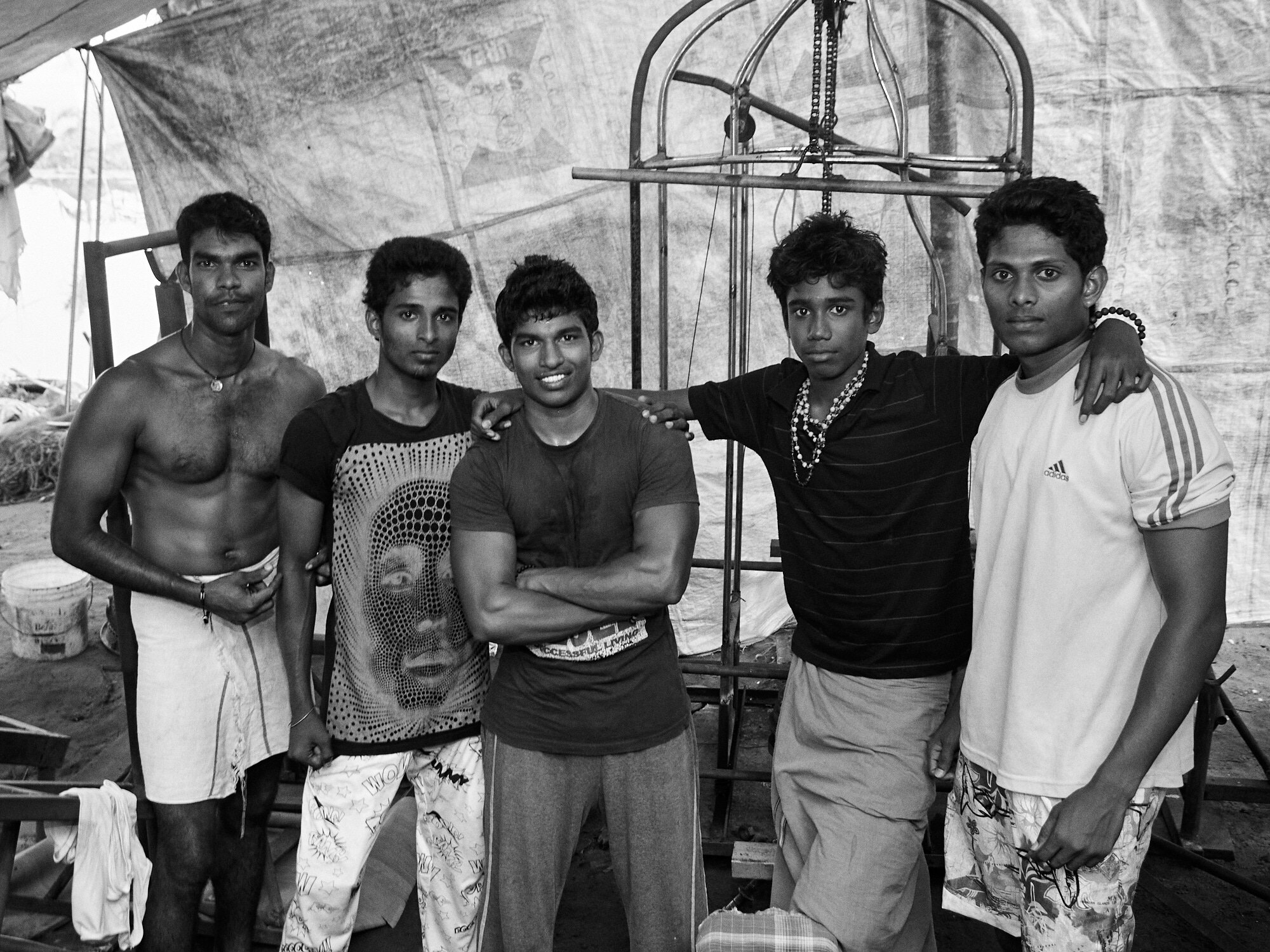  A group of young men in their home gym in in Alappuzha, Kerala. 