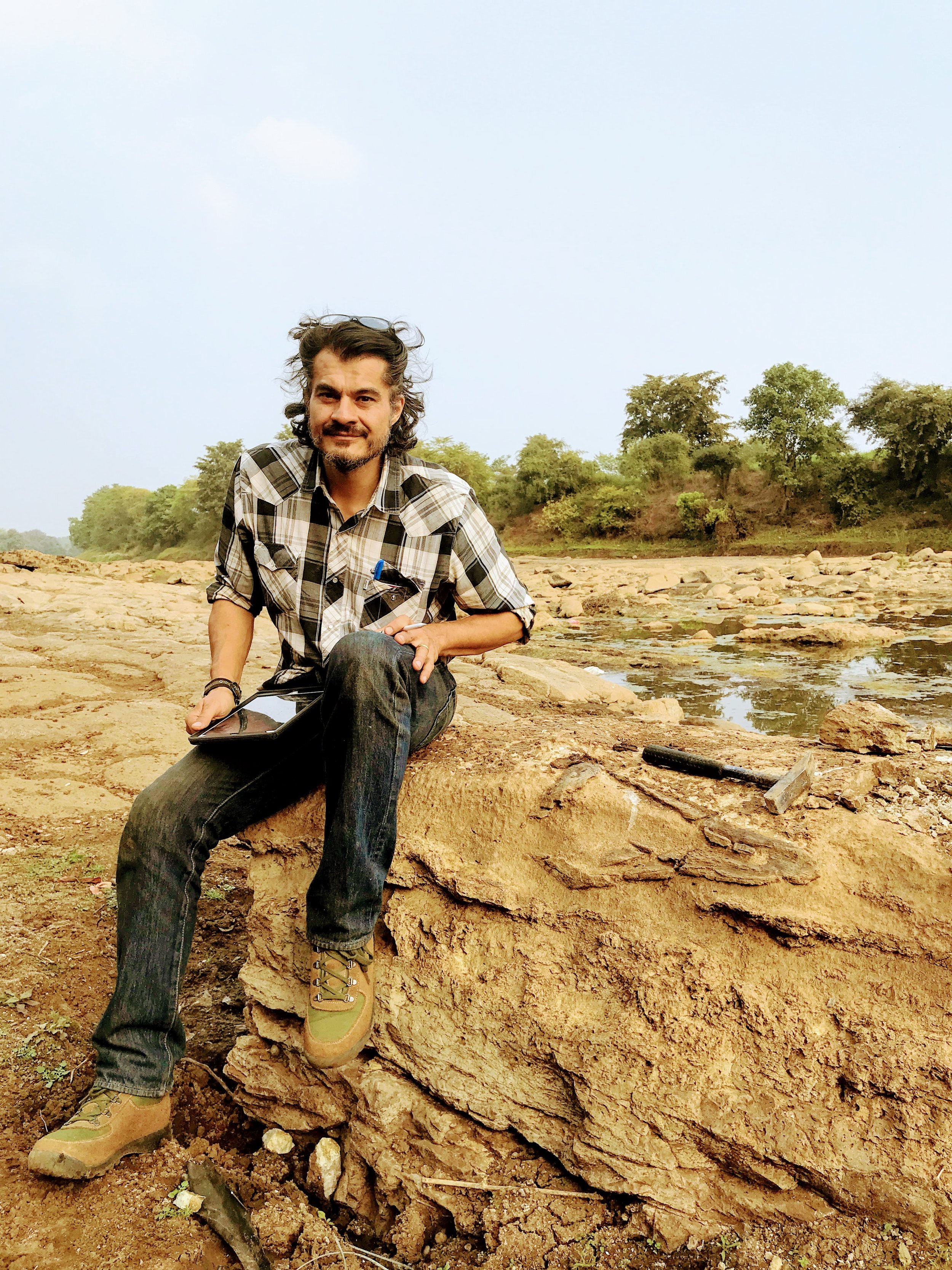 Jeff Wilson at a fossil site in India. (Photo Courtesy: Jeff Wilson)