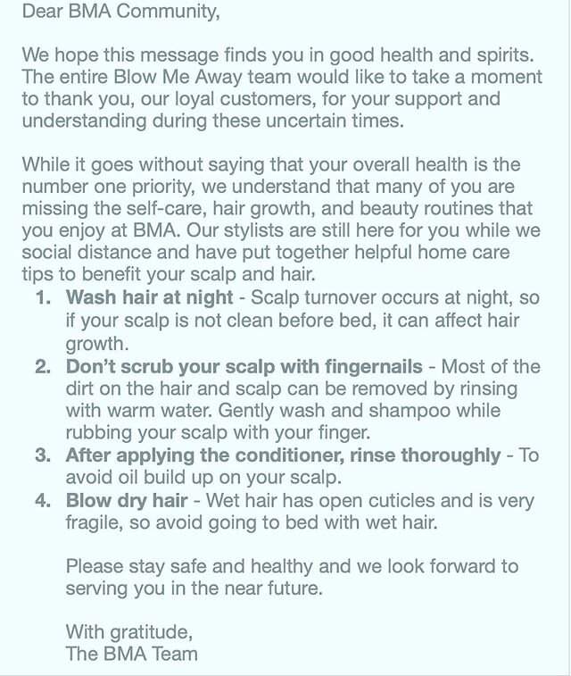 A message to all our clients! Thank you  #saferathome #beautytips #organic #missyou