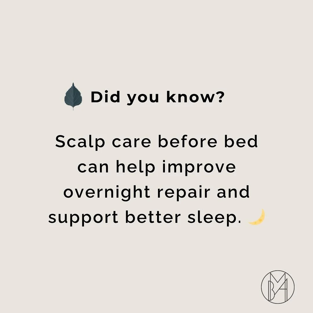 Did you know? 🌙
Your scalp continues to renew and repair itself while you sleep &mdash; just like your skin.

A gentle nighttime scalp massage helps:
- Boost blood flow and relaxation
- ⁠⁠Improve nutrient absorption
- ⁠Soothe irritation and dryness
