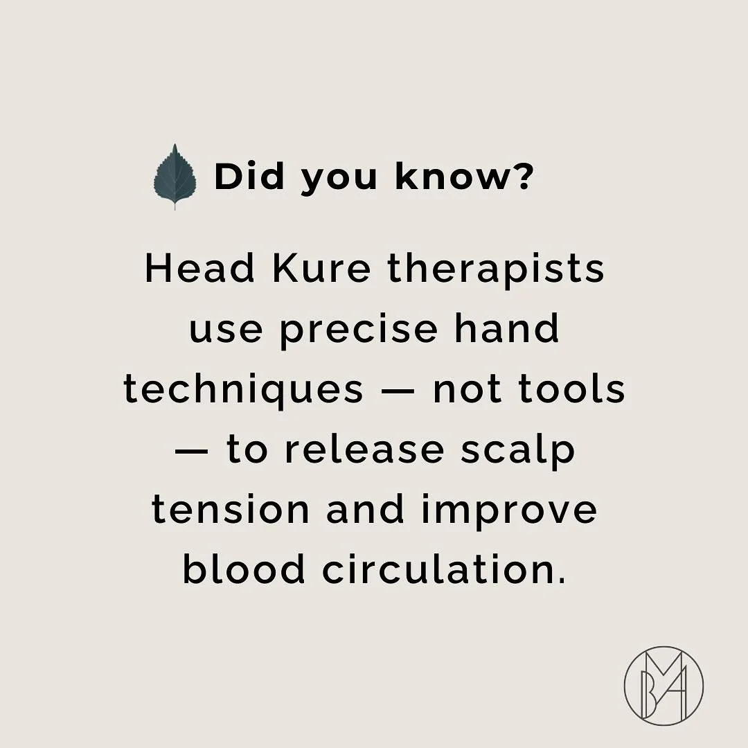 ✨ Did you know?

Head Kure is done by hand &mdash; no tools &mdash; to release scalp tension and boost circulation.

The result: calmer mind, healthier scalp, happier you. 🌿

Sometimes self-care really is in the little things.
#ScalpCare #HeadSpa #B