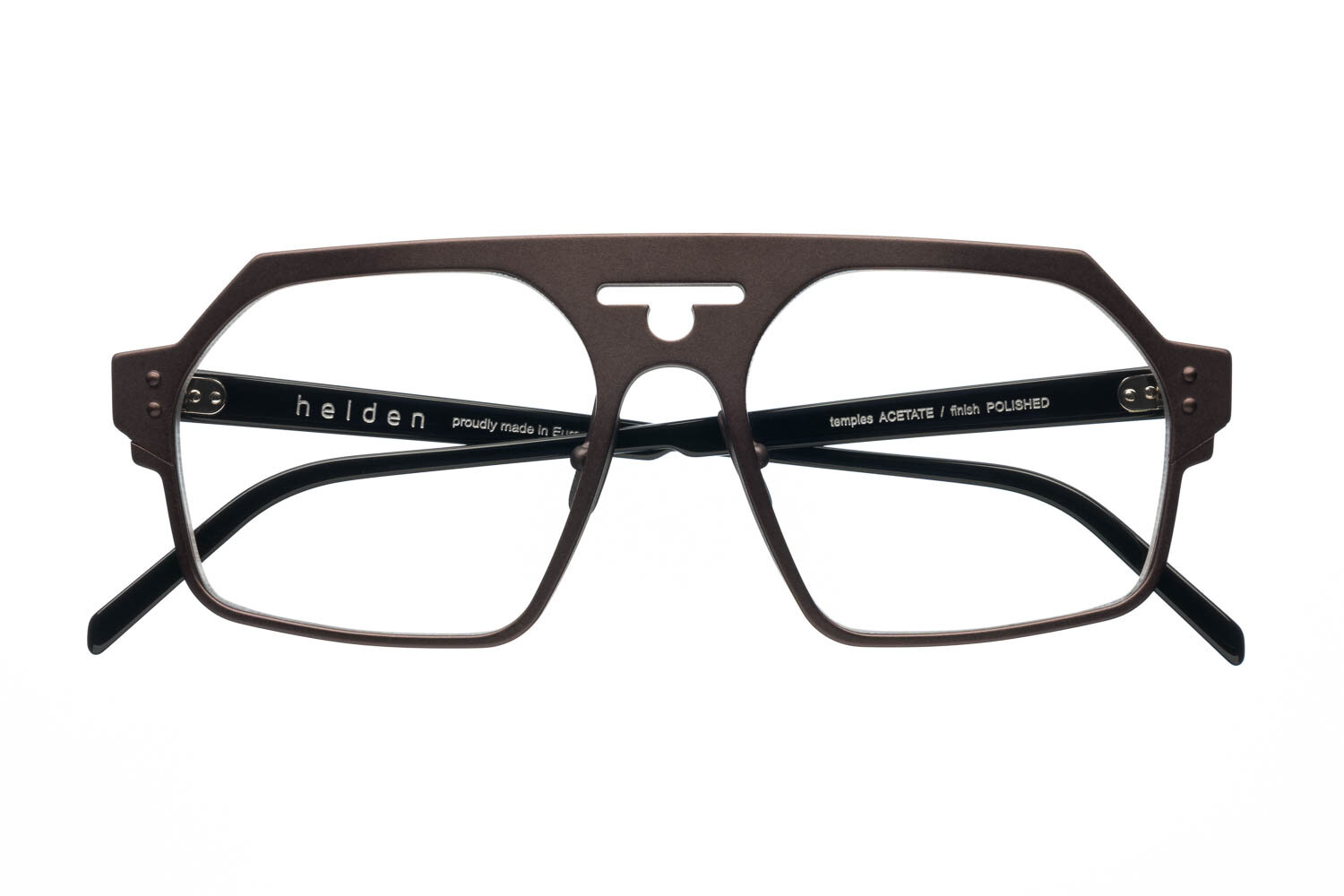 model ALUMINUM VLIEGTUIG front MOCCA / temples POLISHED ACETATE