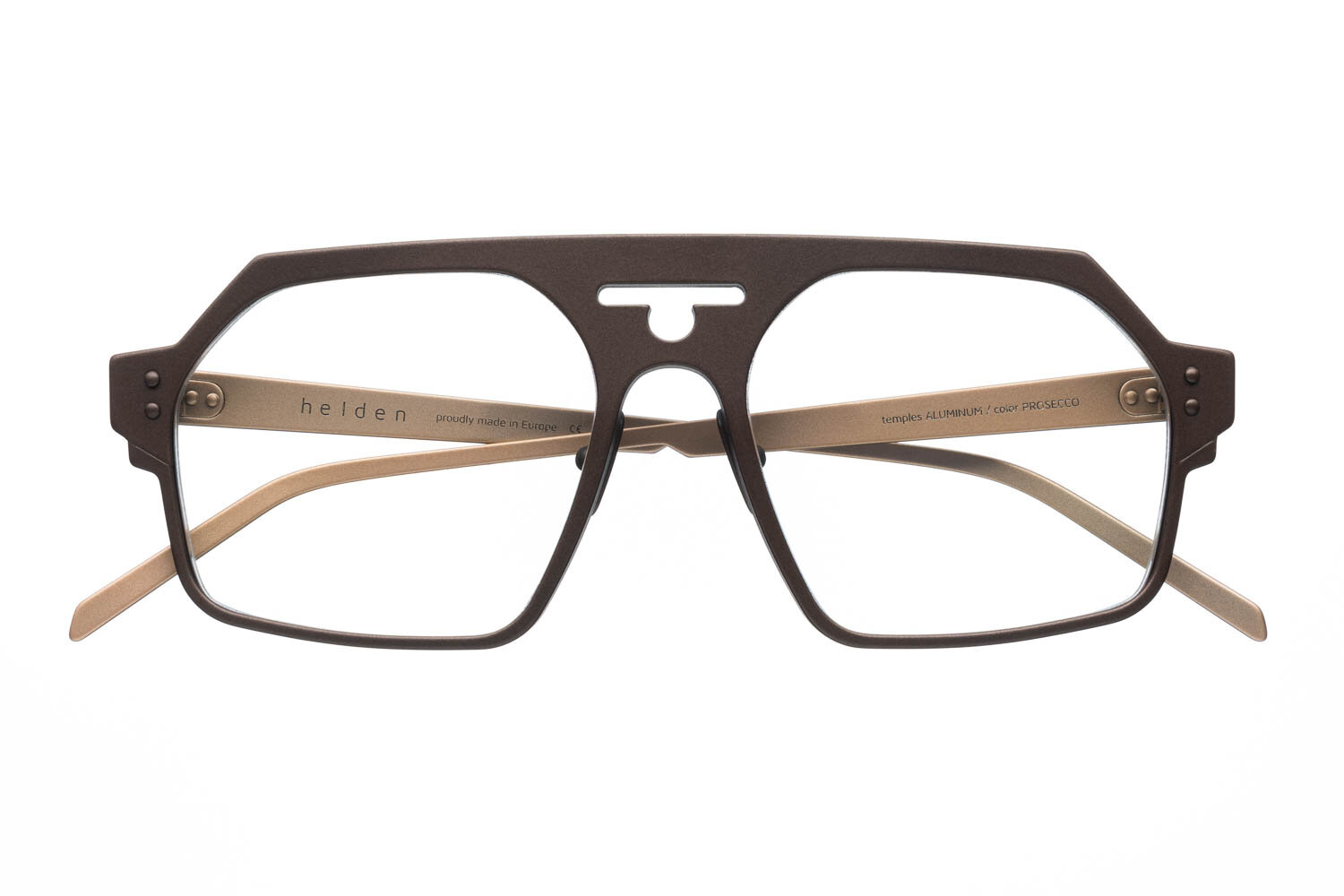 model ALUMINUM VLIEGTUIG front MOCCA / temples ALUMINUM PROSECCO (Copy)