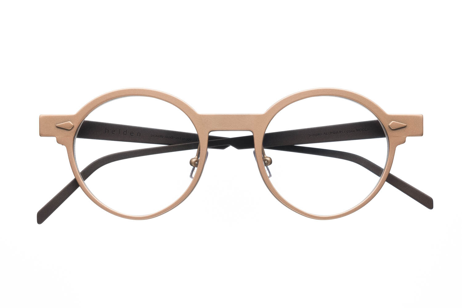 model ALUMINUM SIX front PROSECCO / temples MOCCA ALUMINUM