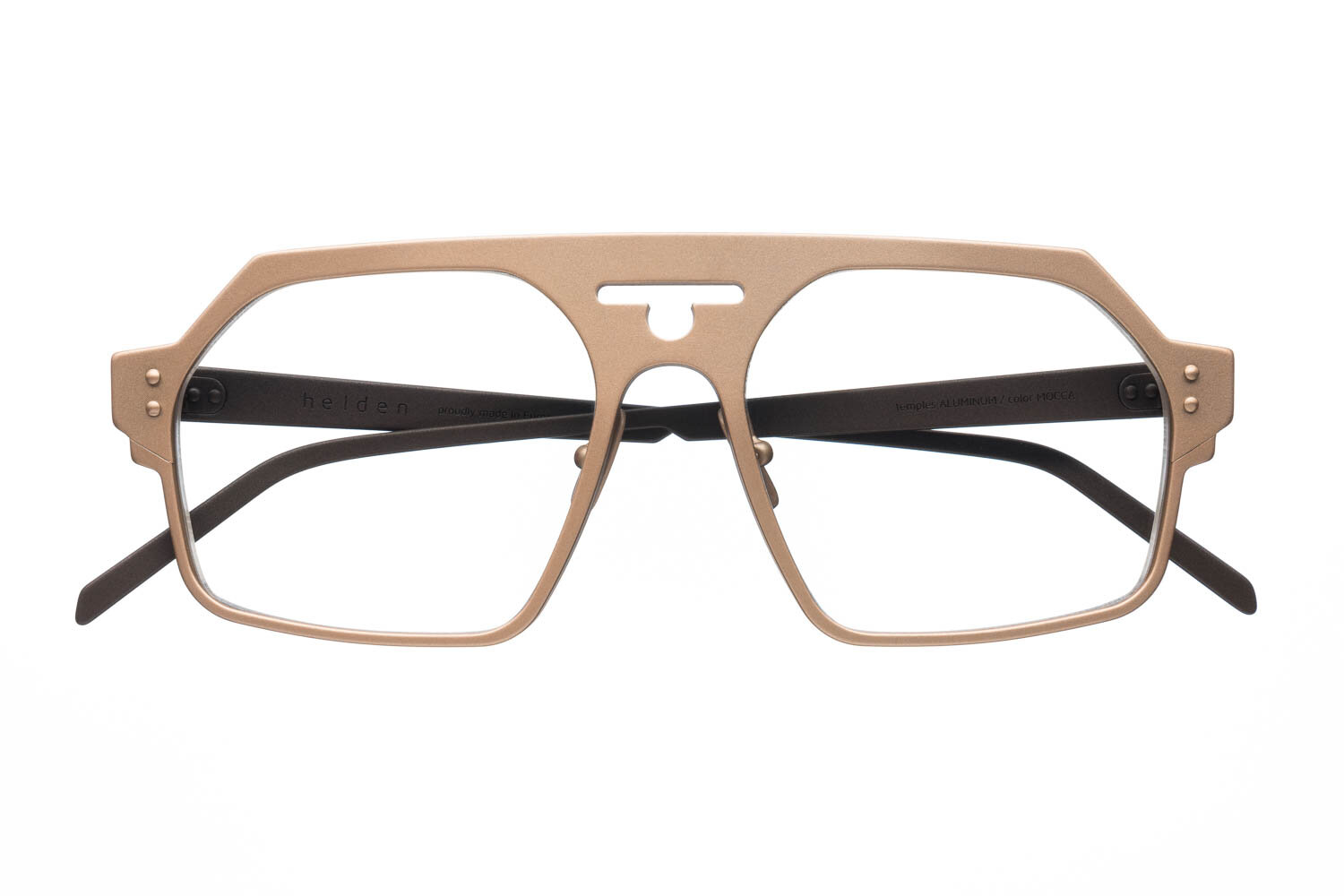 model ALUMINUM VLIEGTUIG front PROSECCO / temples MOCCA ALUMINUM