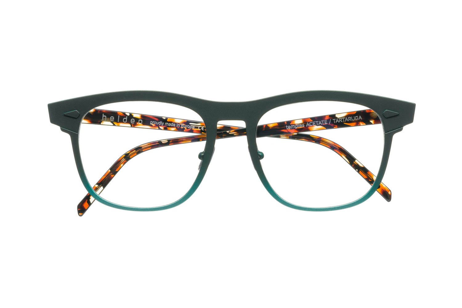 model ALUMINUM TWO front VERDE / temples TARTATUGA