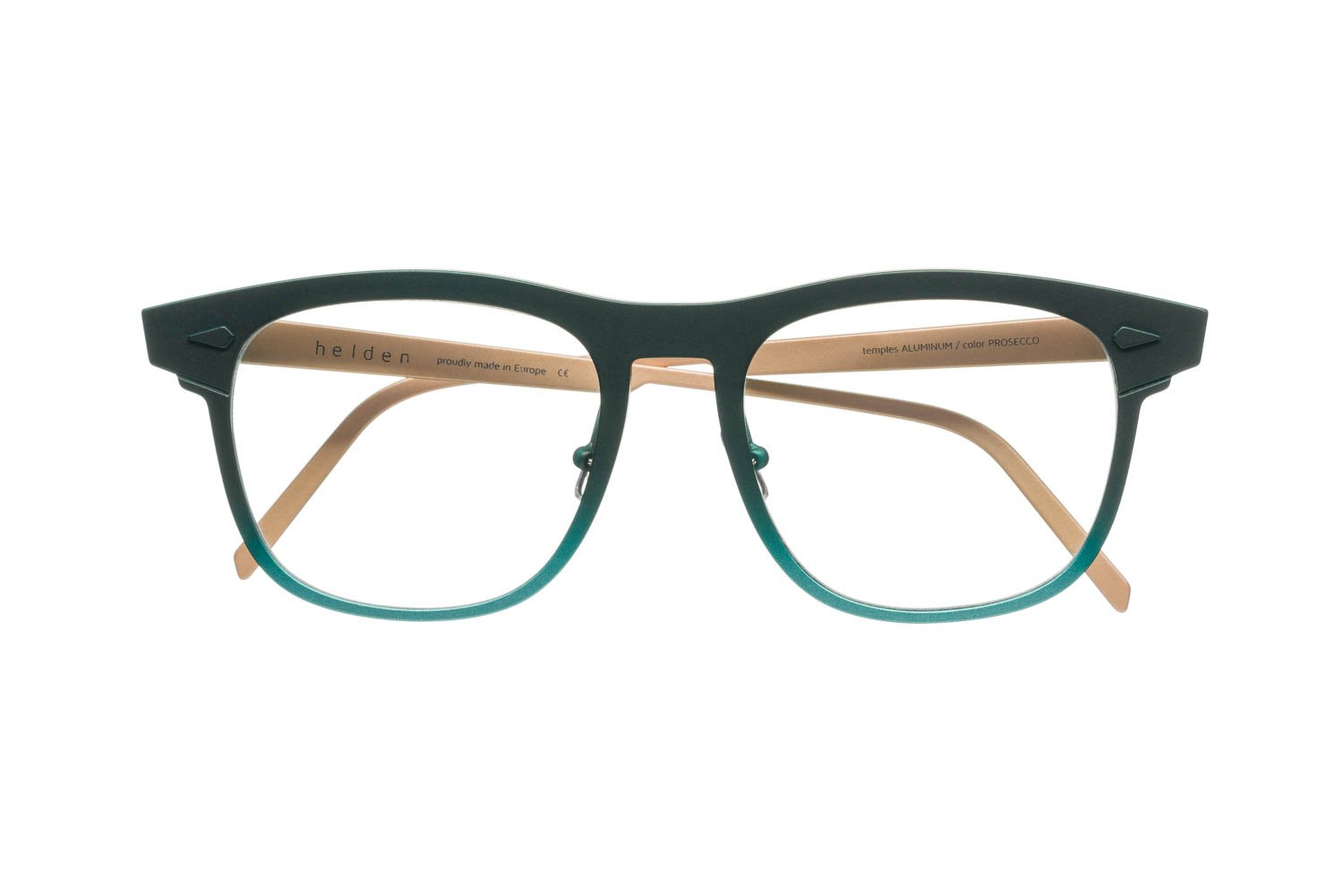 model ALUMINUM TWO front VERDE / temples PROSECCO