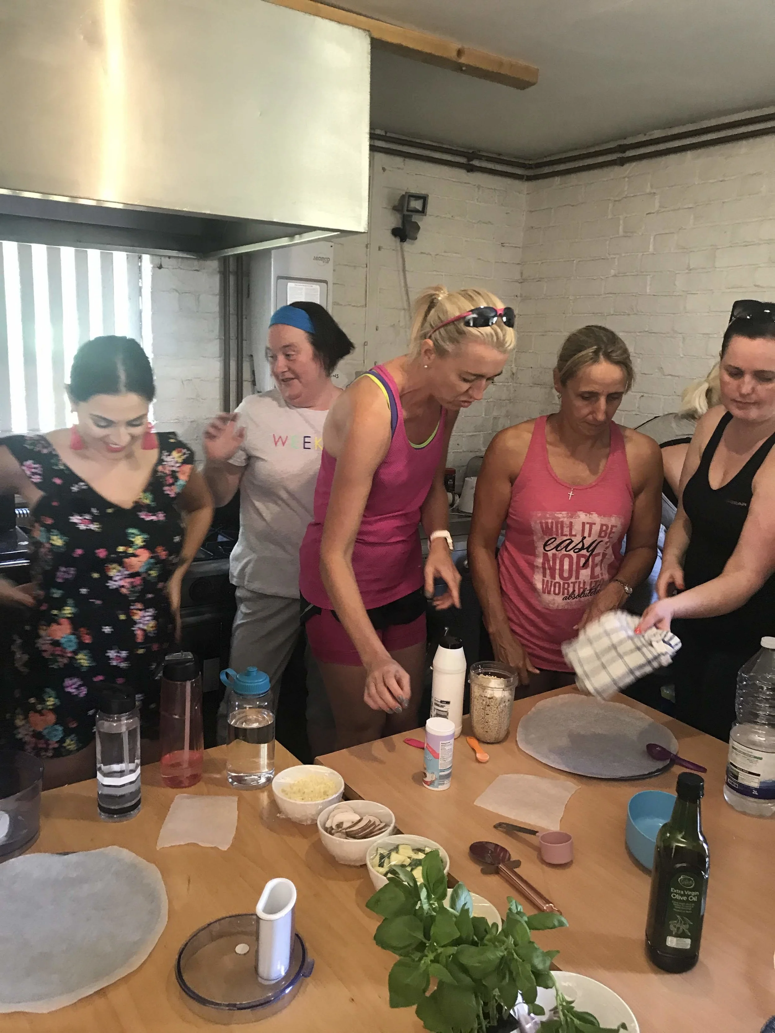 Quinoa pizza cookery class