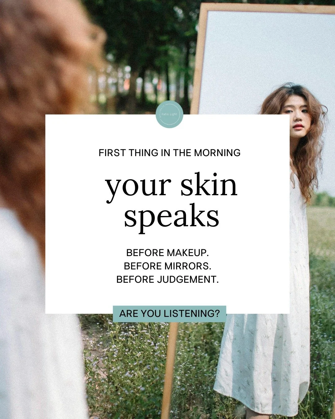 I always encourage clients to check in with their skin before trying to change it.

Morning is when the skin is most honest. It reflects sleep, stress, hydration and the emotional load carried from the day before.

Is it puffy? How do the eyes look? 