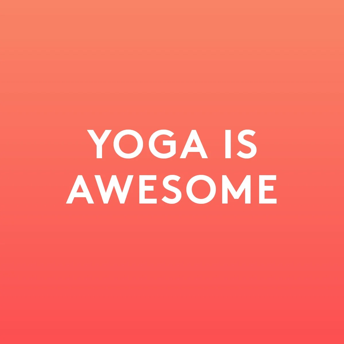 Billed med tekst: Yoga er fantastisk på en orange baggrund.