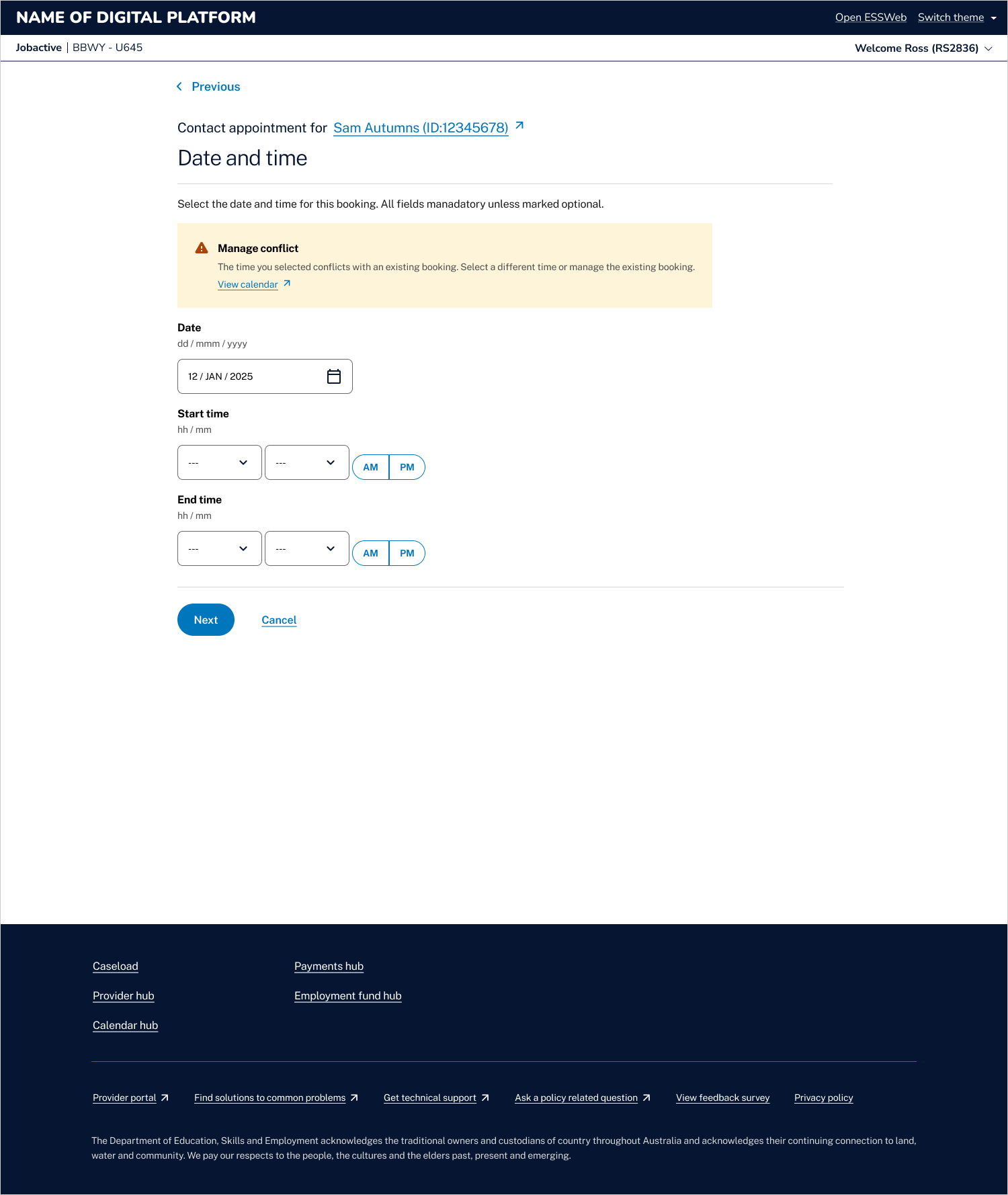 Scheduling conflict management