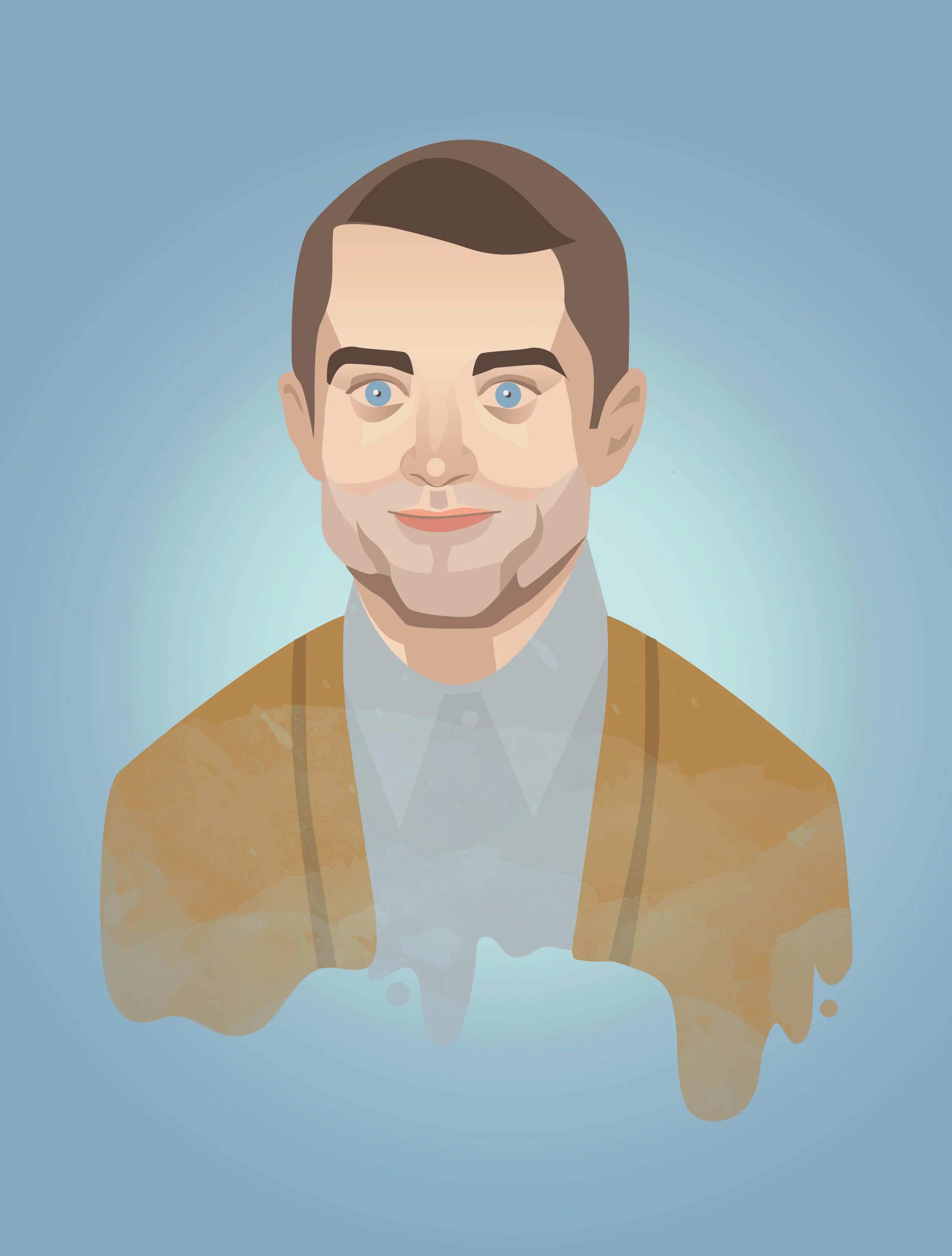 Illustration, Annika Metze, Vektor, Illustrator, Elijah Wood, Celebrity, Hollywood, Portrait, Star, Independent film, indie